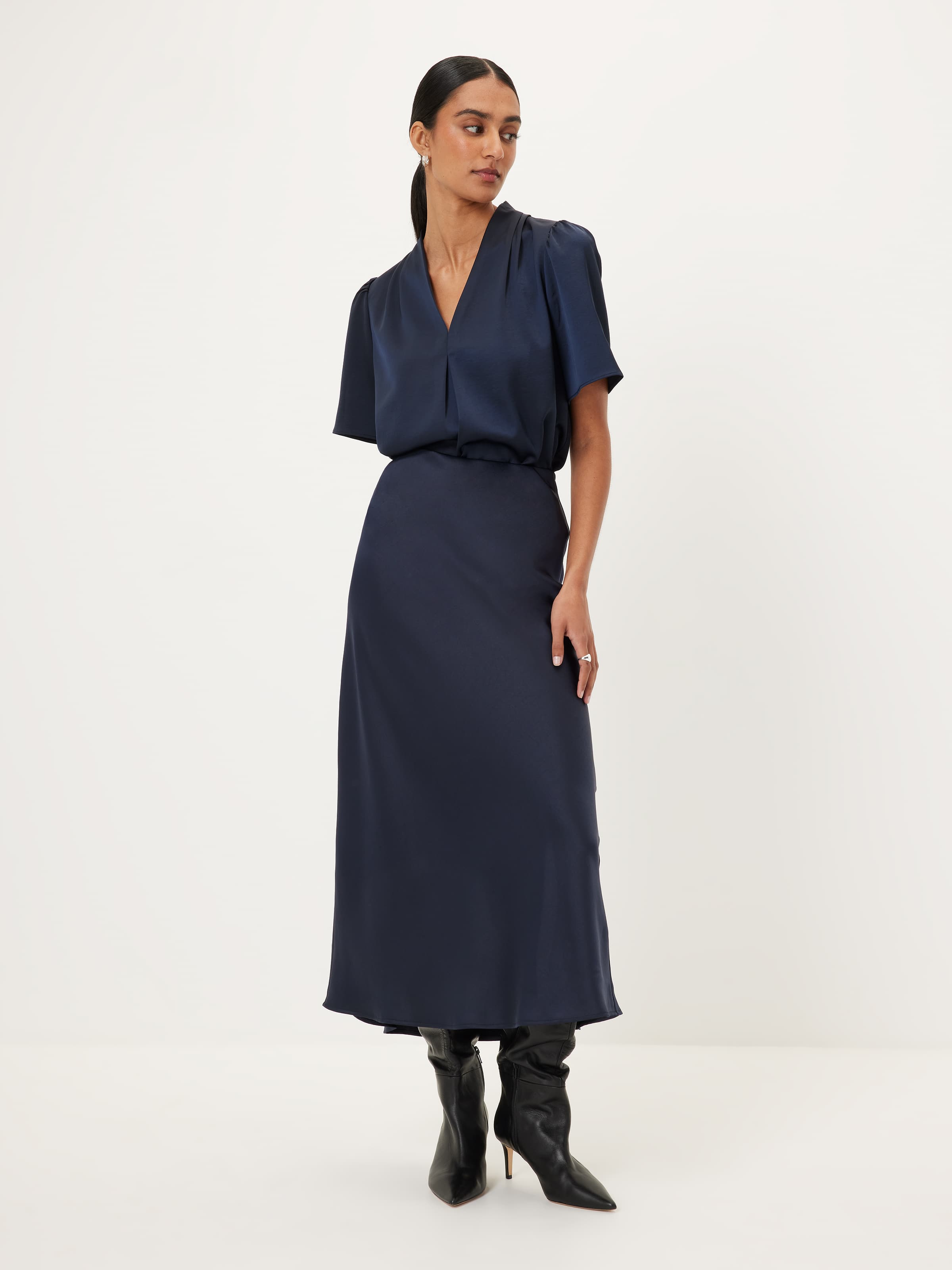 Shelley Satin V Neck Top