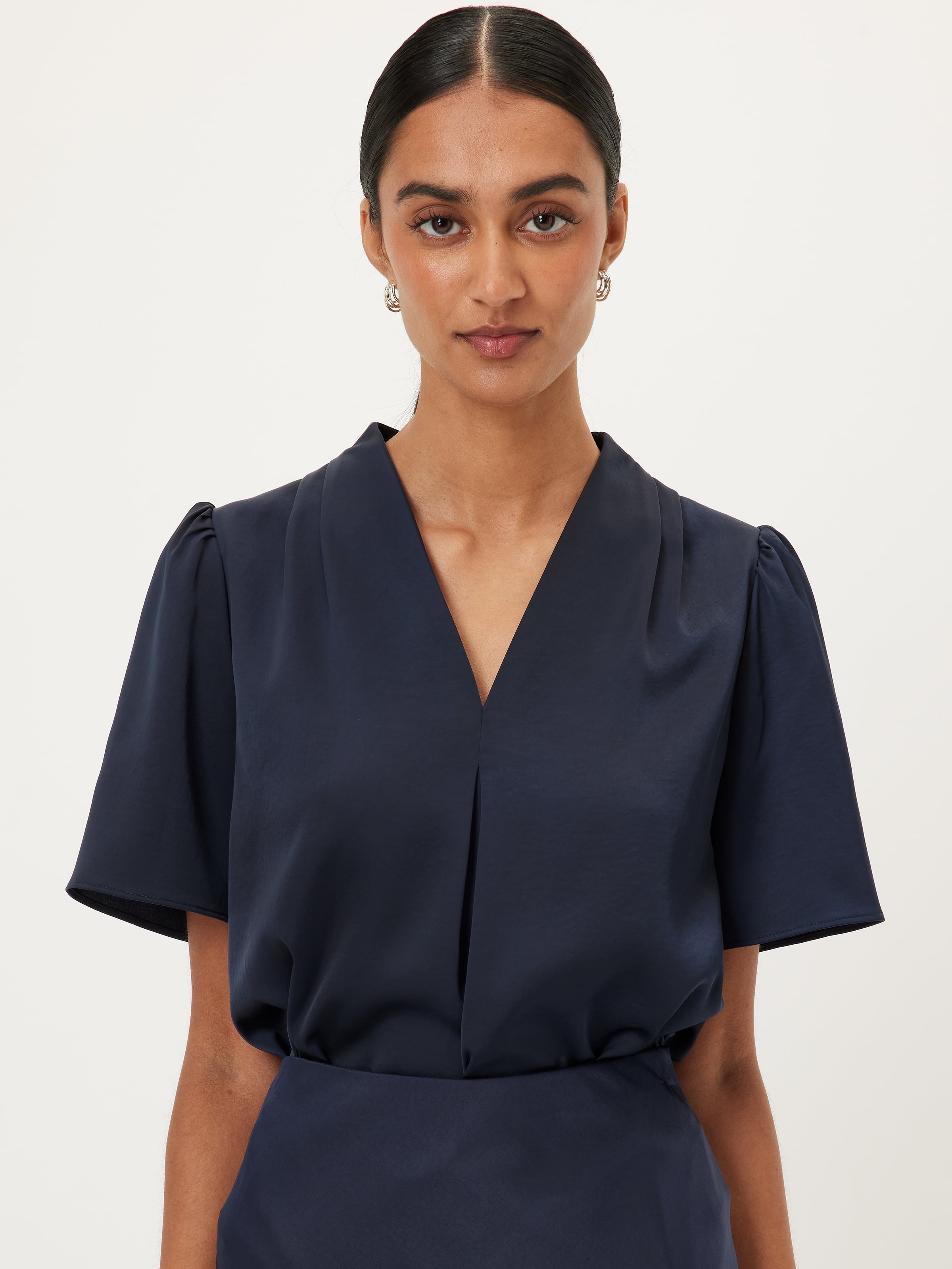 Shelley Satin V Neck Top