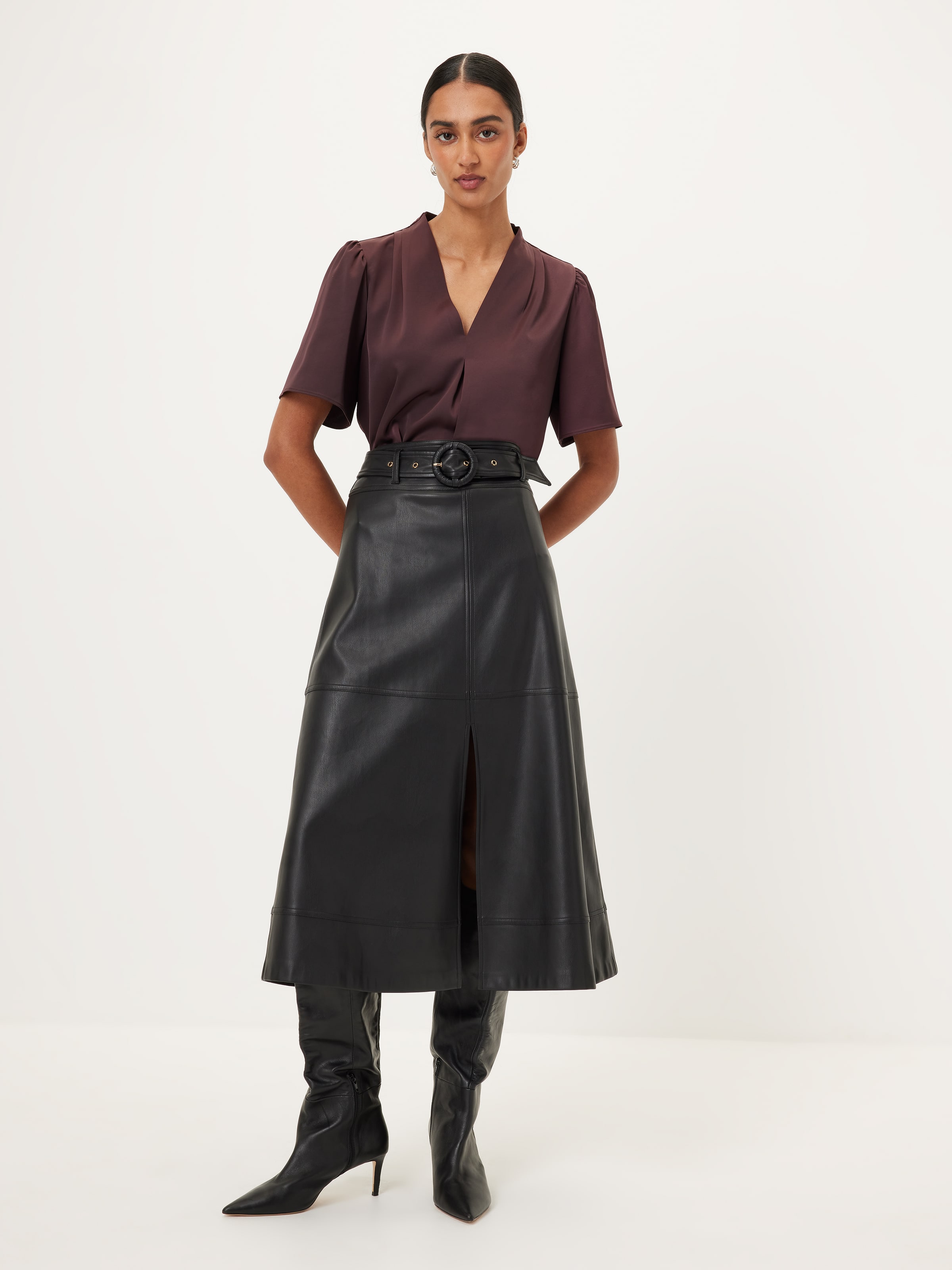 Shelley Satin V Neck Top