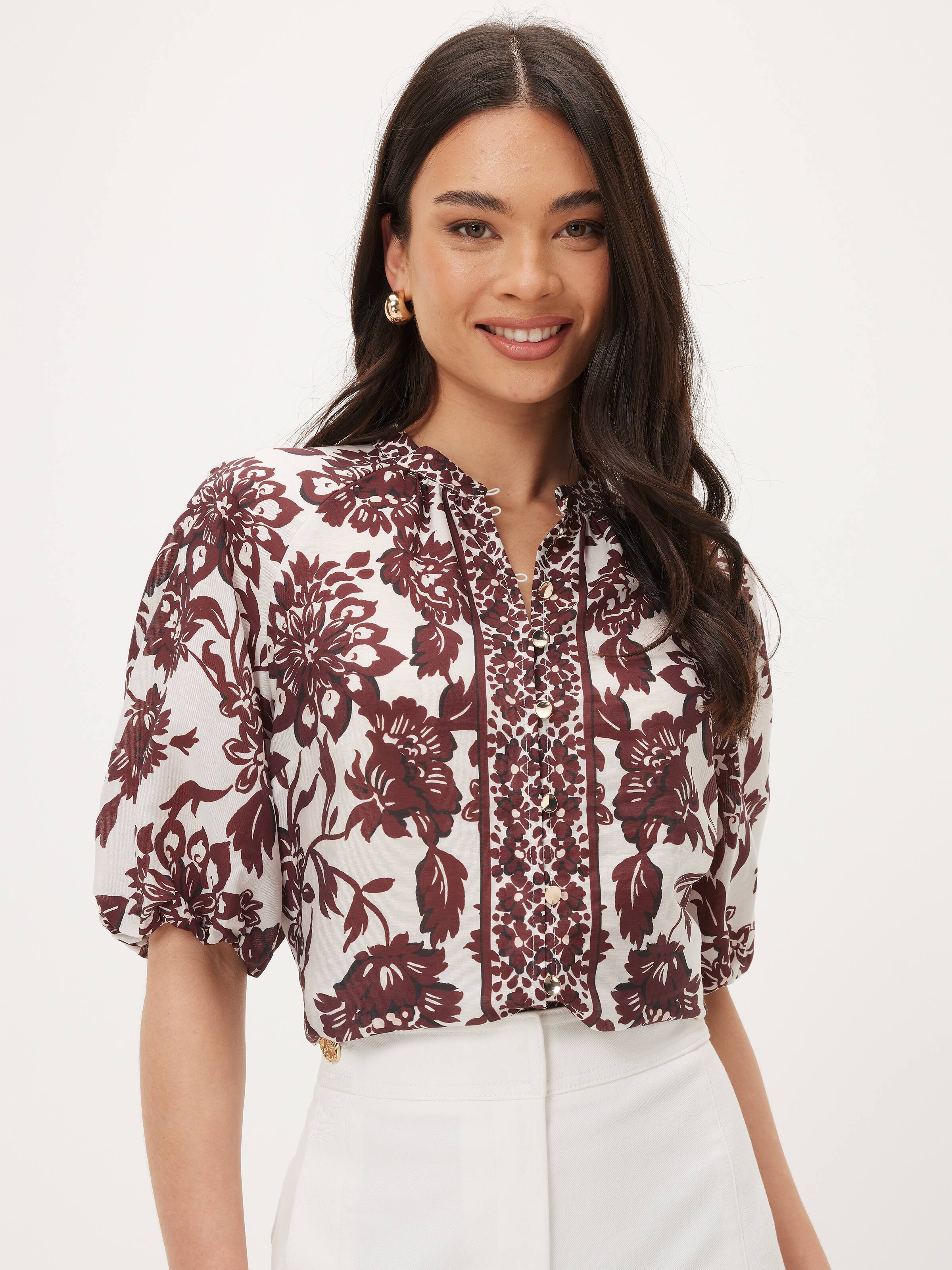 Jenna Printed Puff Sleeve Shirt