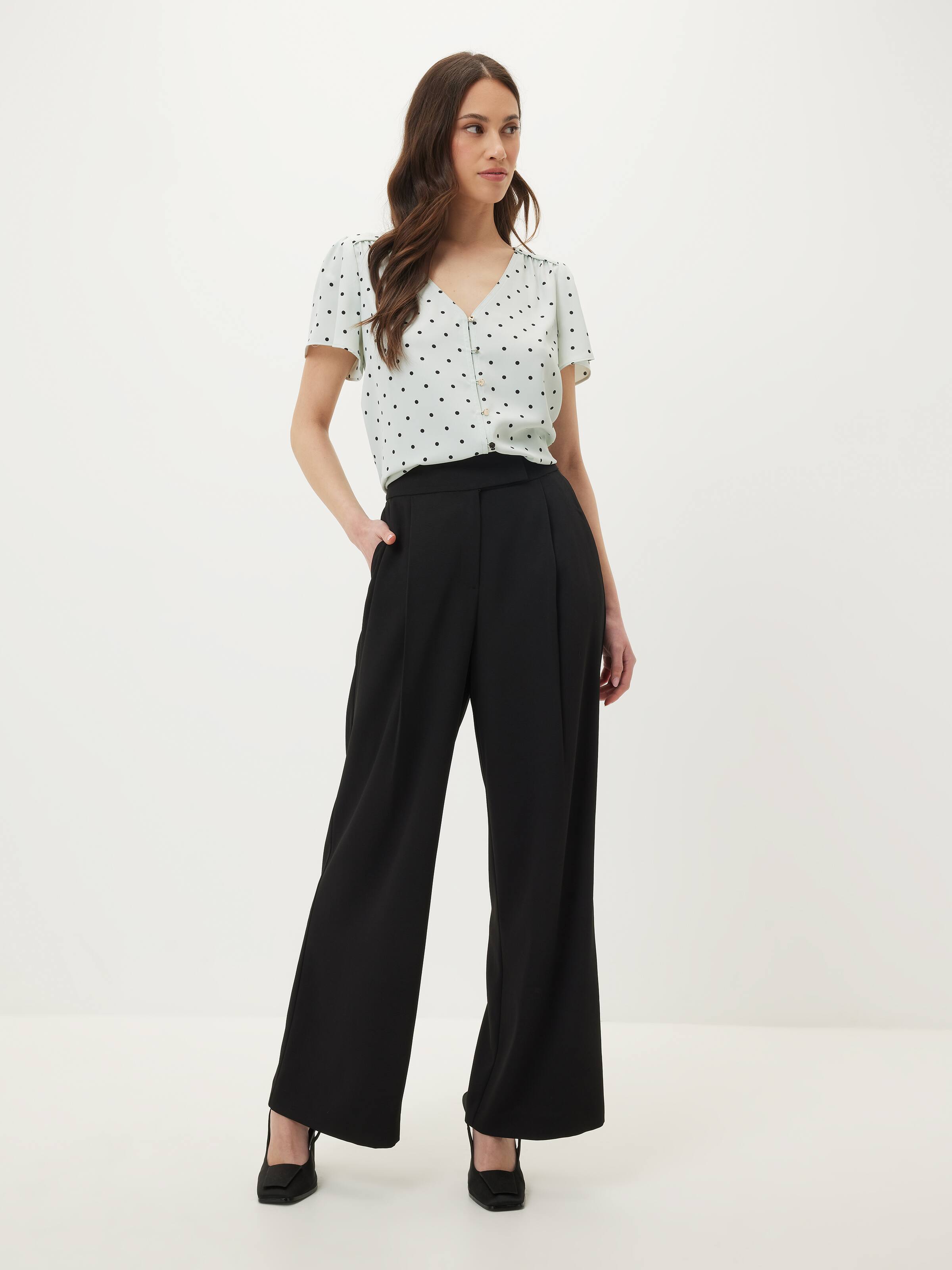 Violet V Neck Short Sleeve Blouse