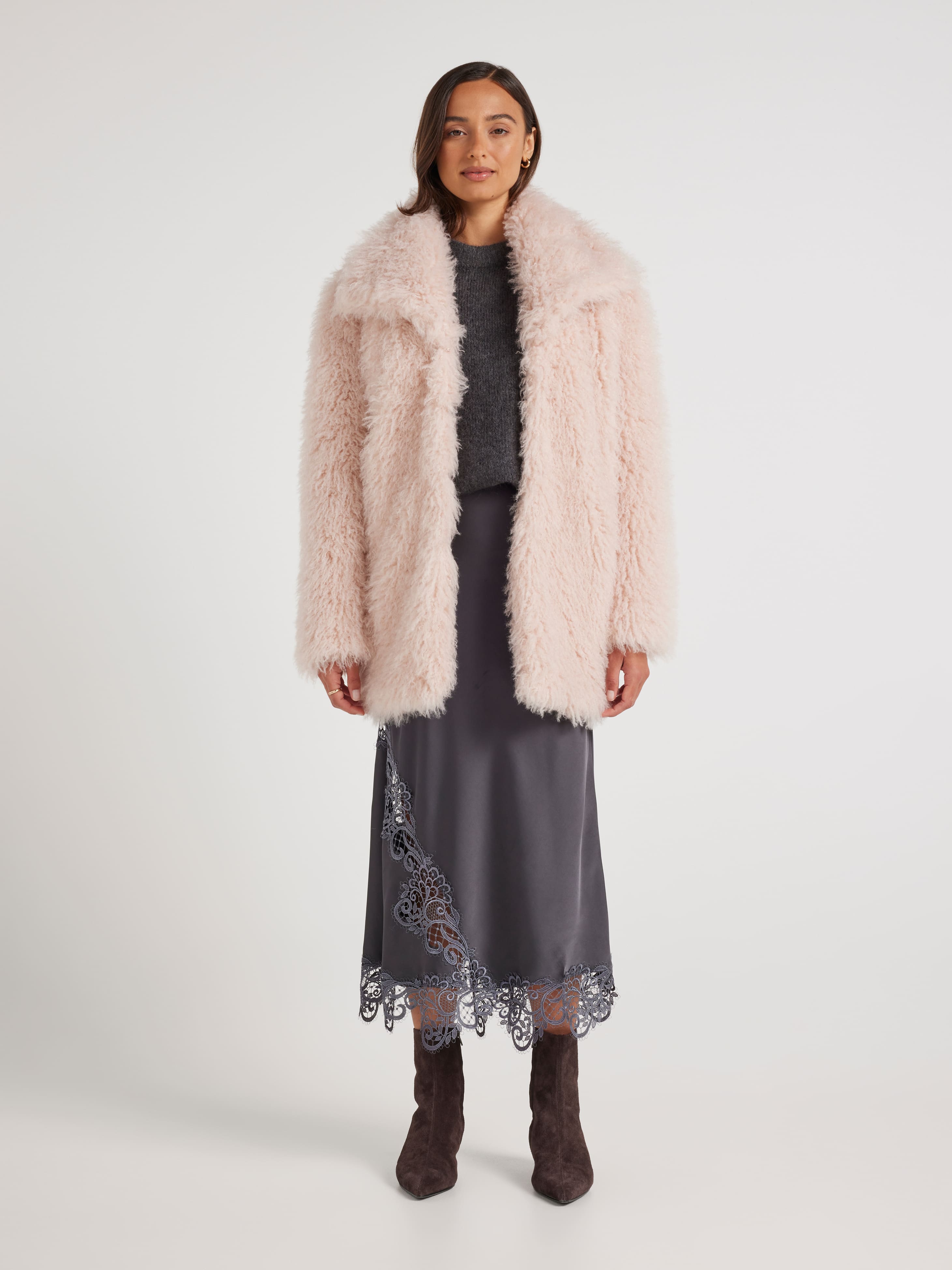 Victoria Long Faux-Fur Coat
