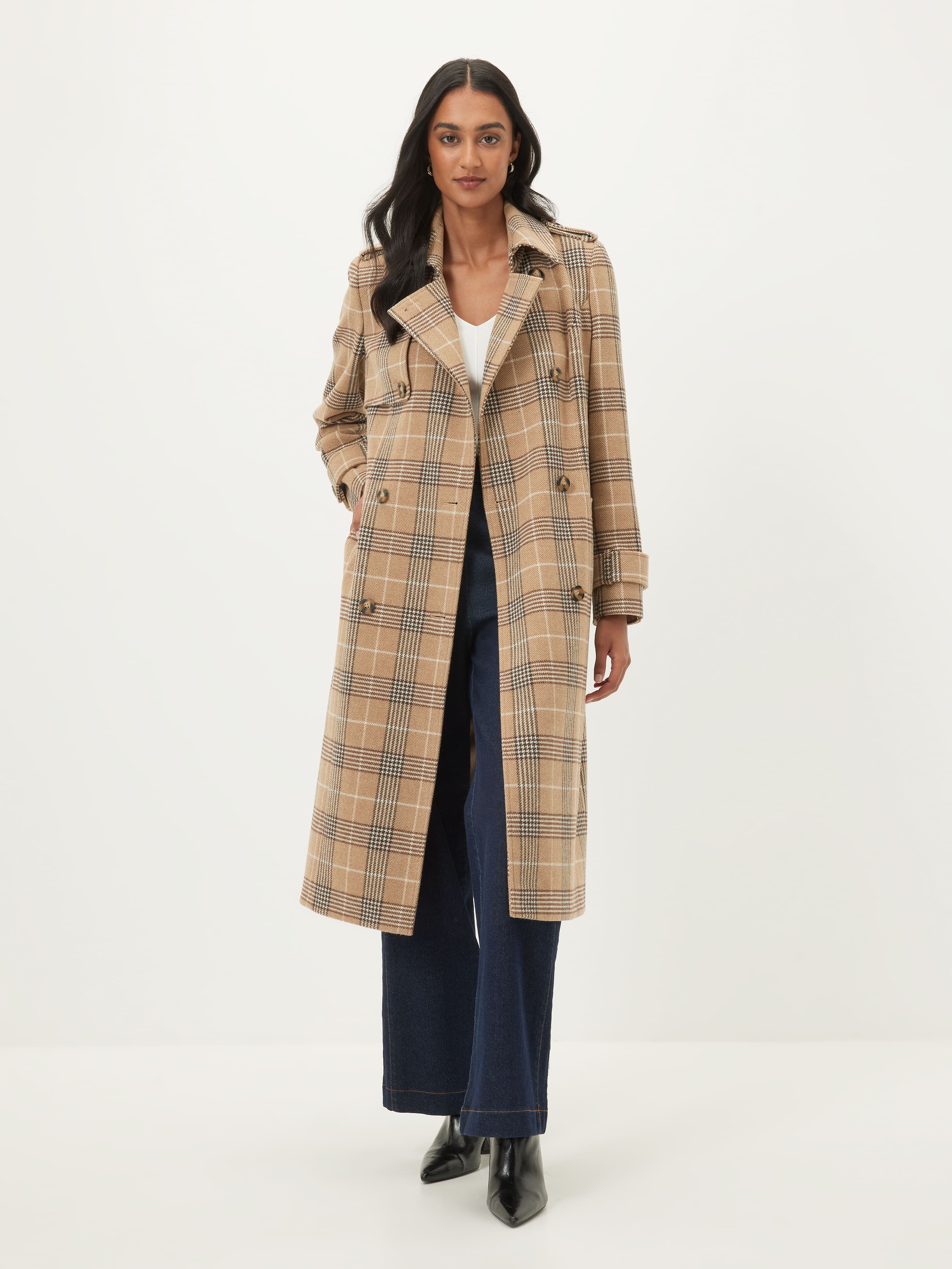 Isla Check Trench Coat