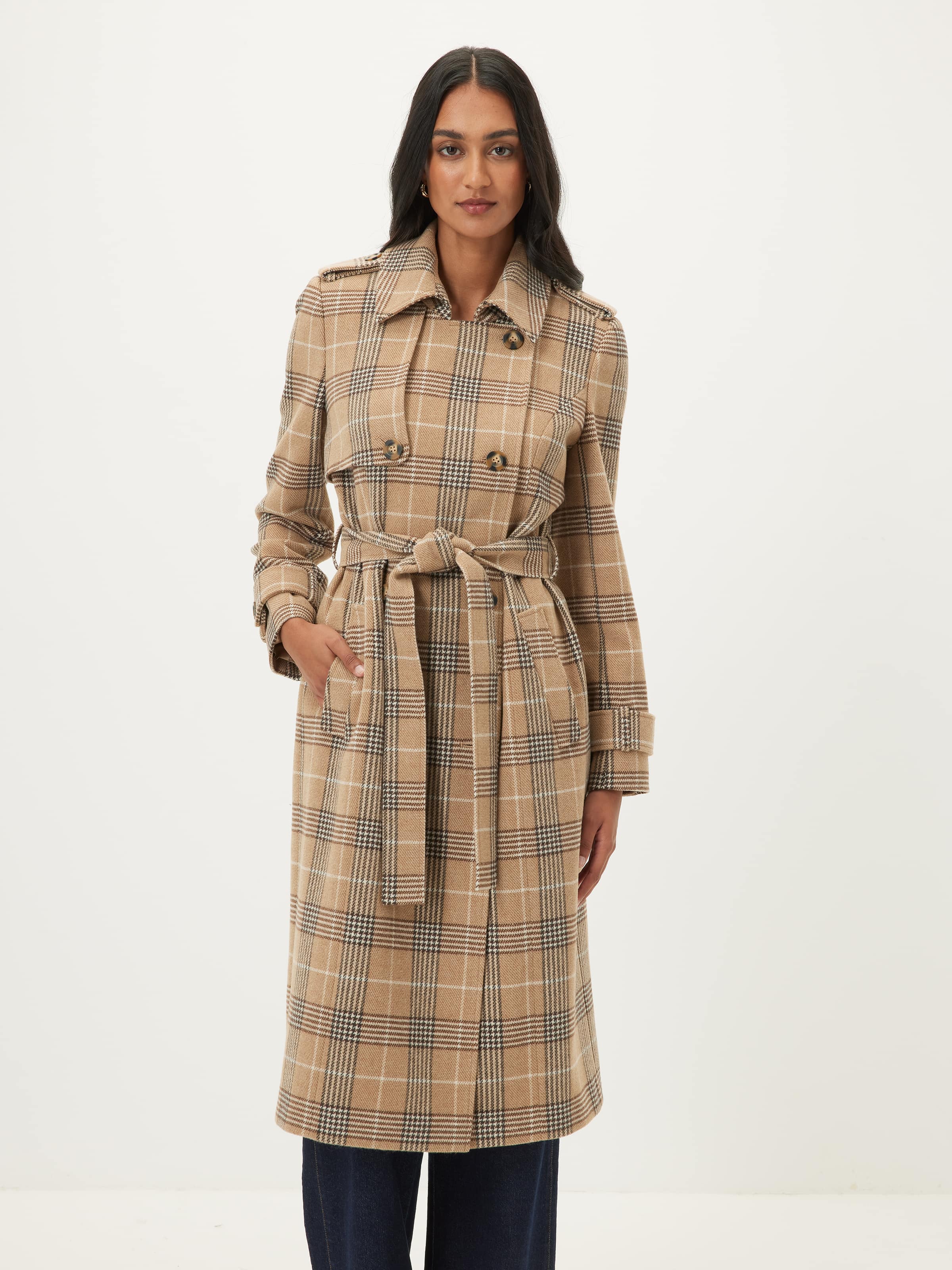 Isla Check Trench Coat