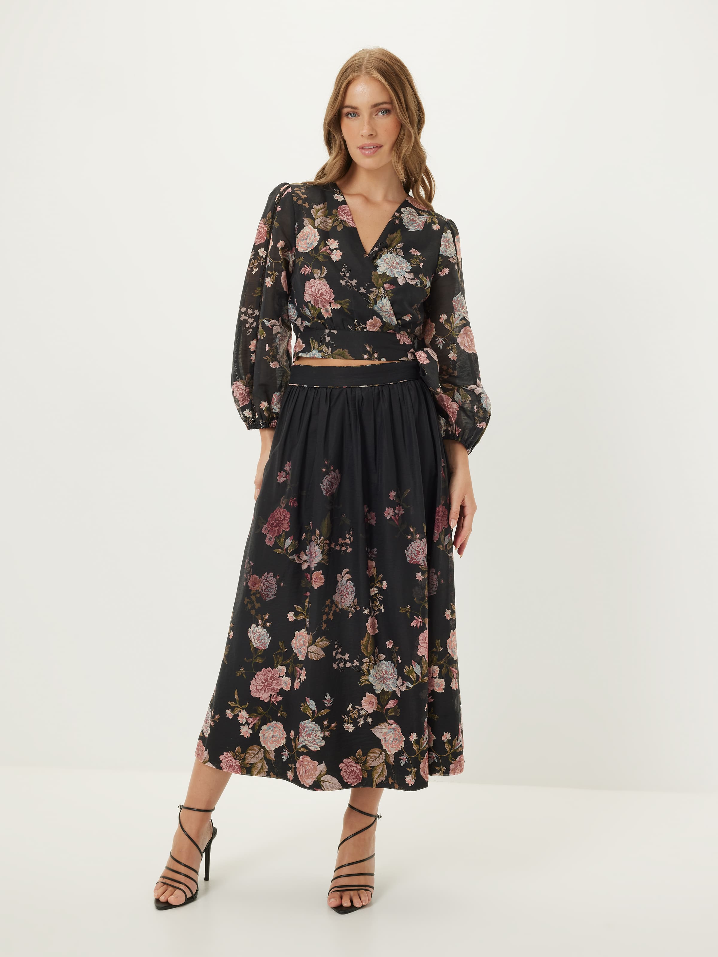 Sarah Lace Trim Wrap Top