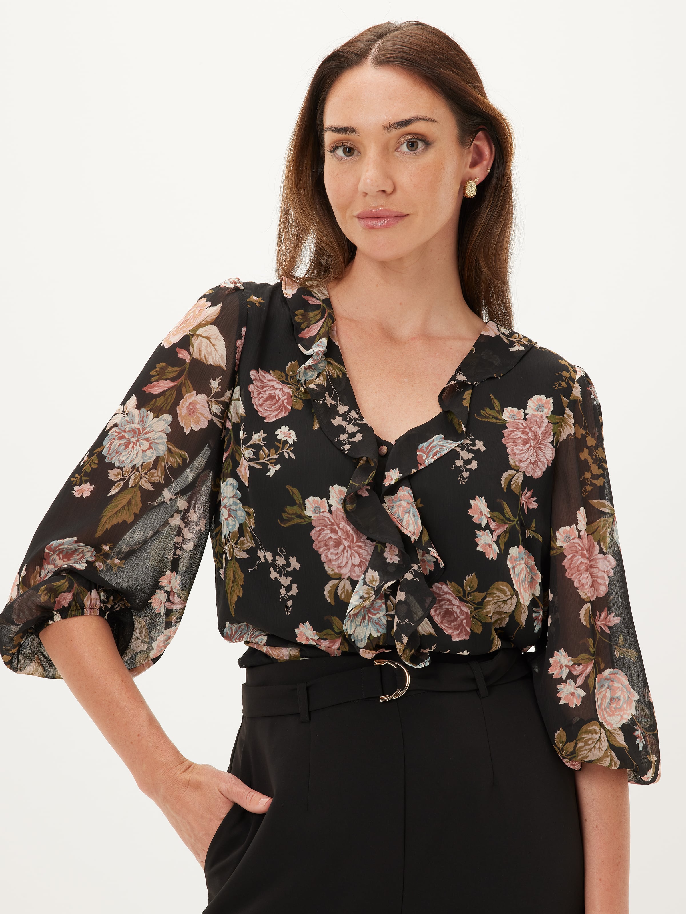 Ruby Ruffle Front Blouse