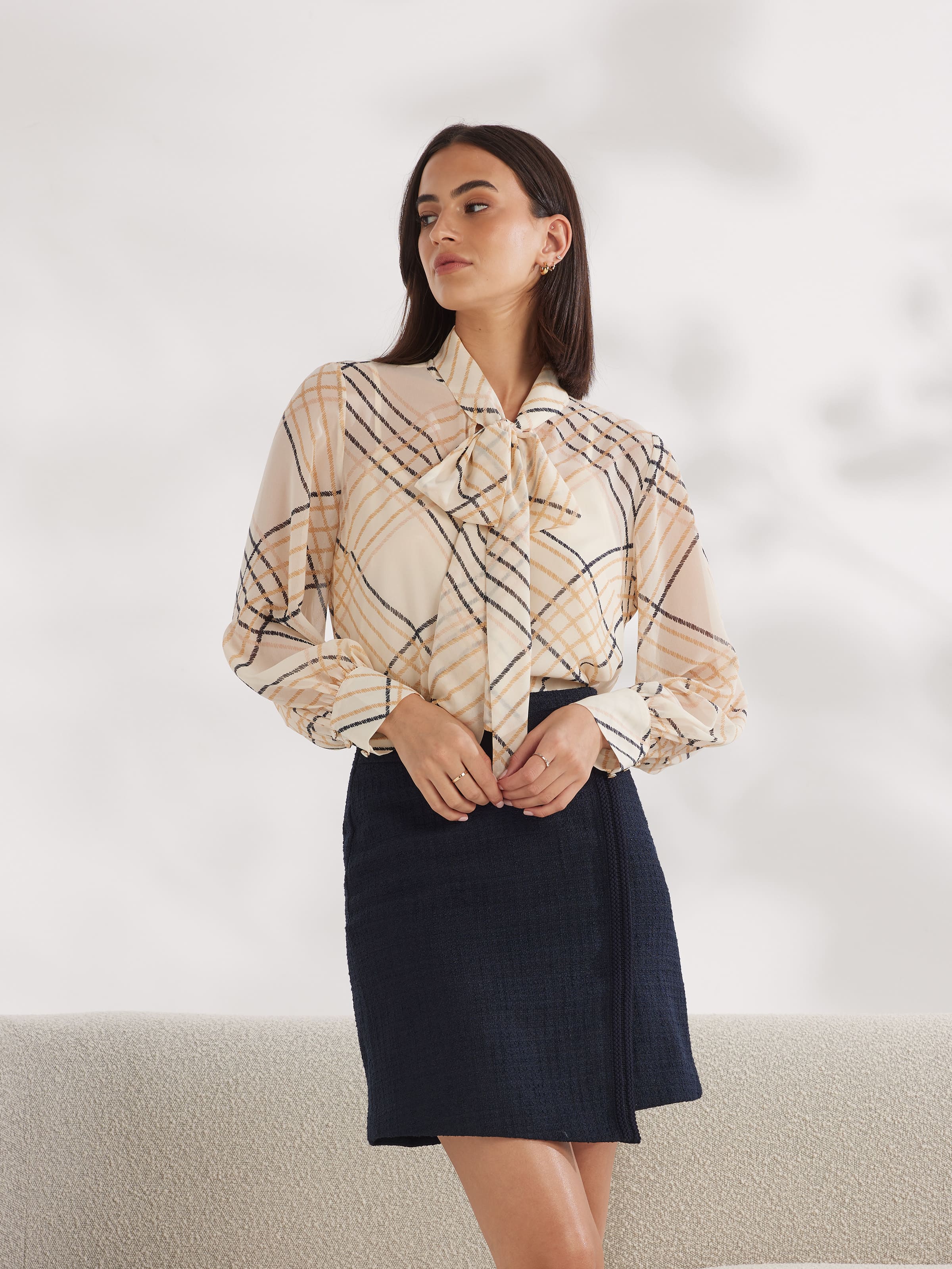 Tabitha Tie Neck Blouse