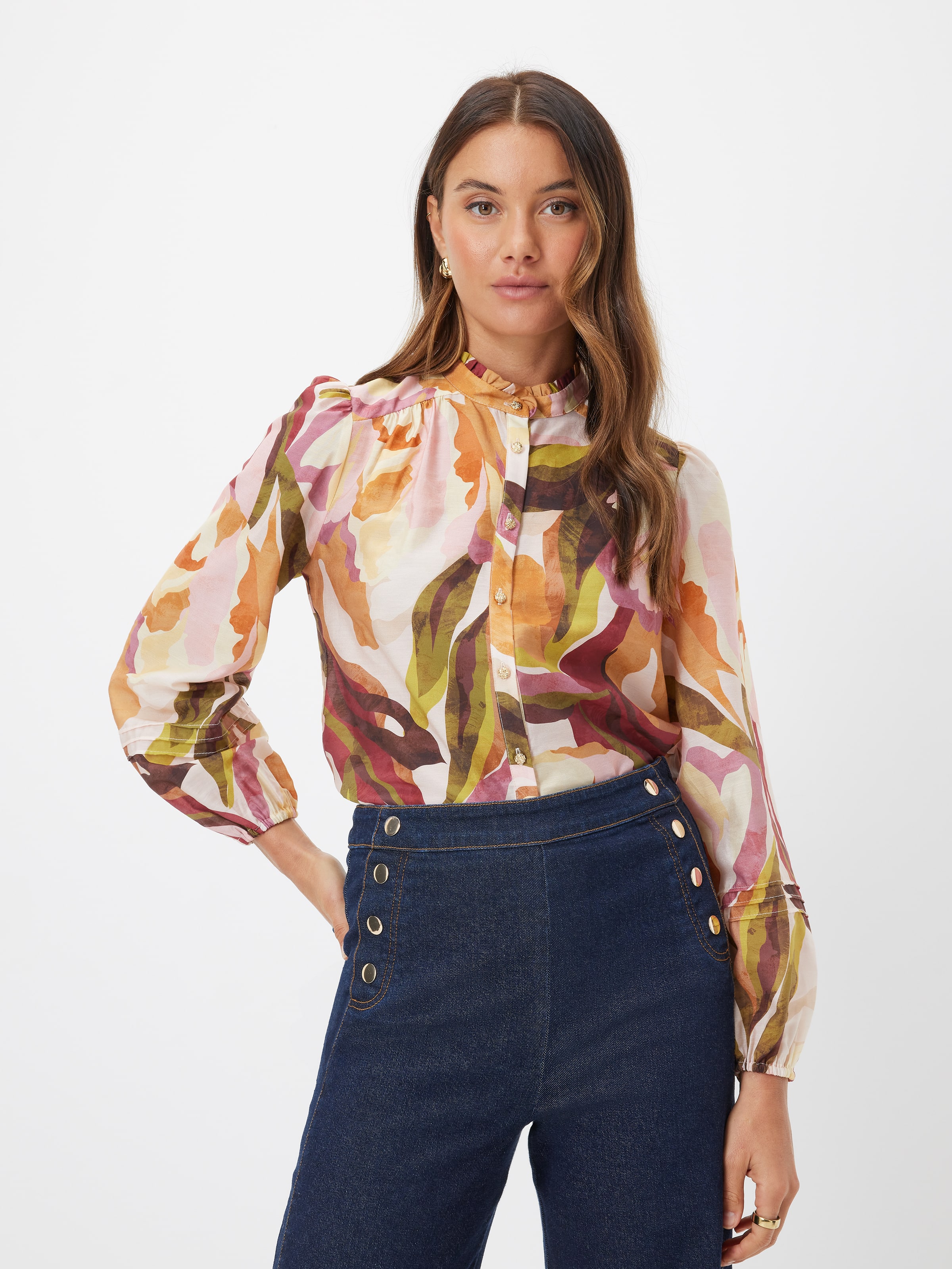 Kyra Lace Trim Blouse