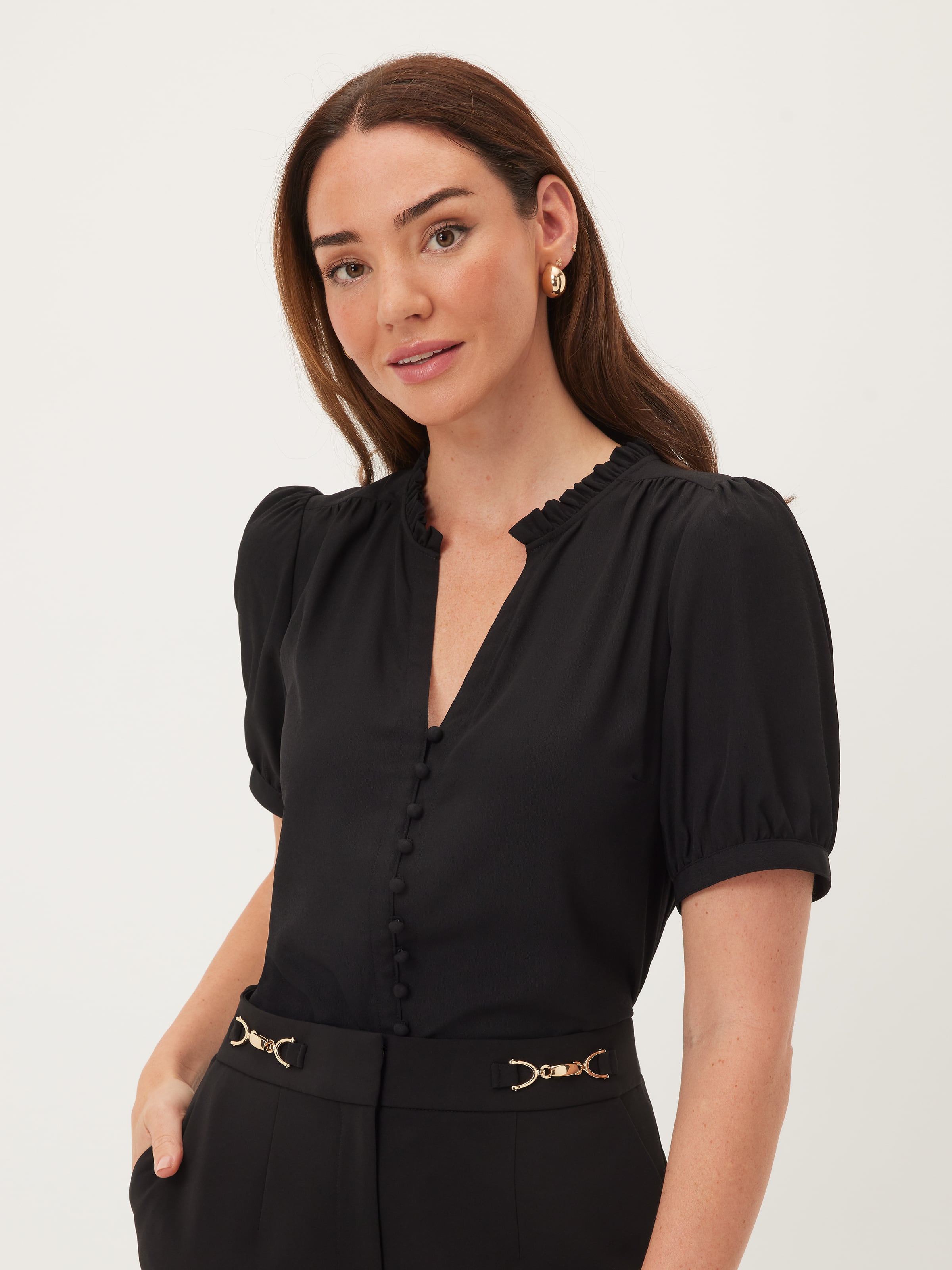 Kelsie Short Sleeve Top Black - Portmans Online