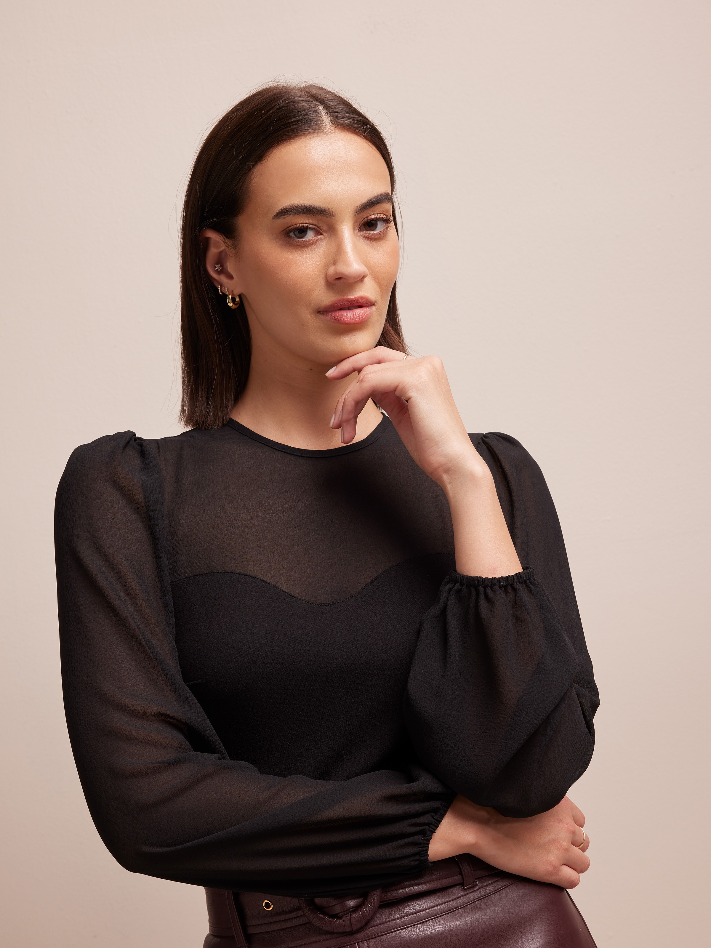 Kara Sweetheart Ponte Top