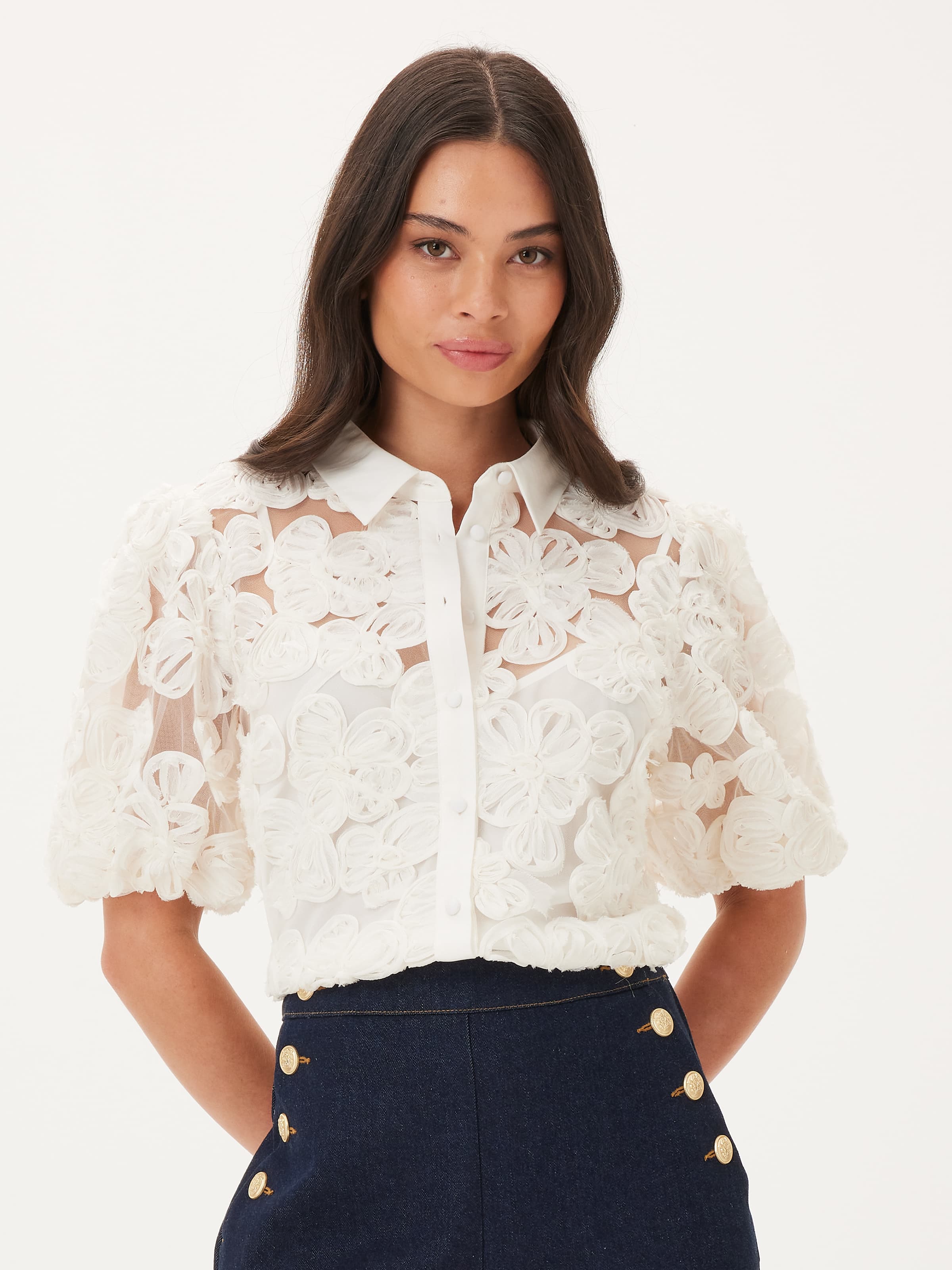 Bianca Flower Texture Blouse
