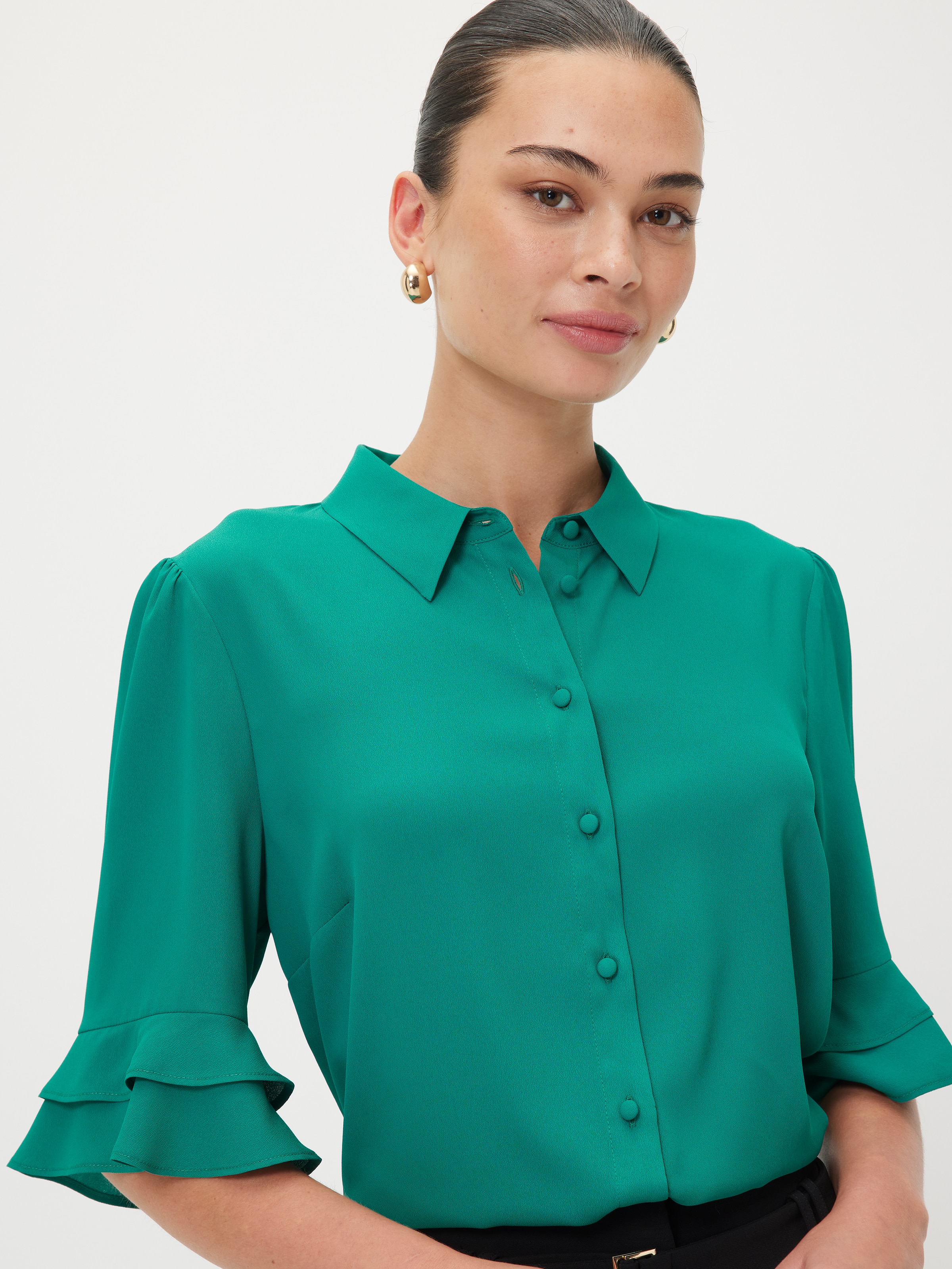 Kayla 3/4 Sleeve Button Up Shirt