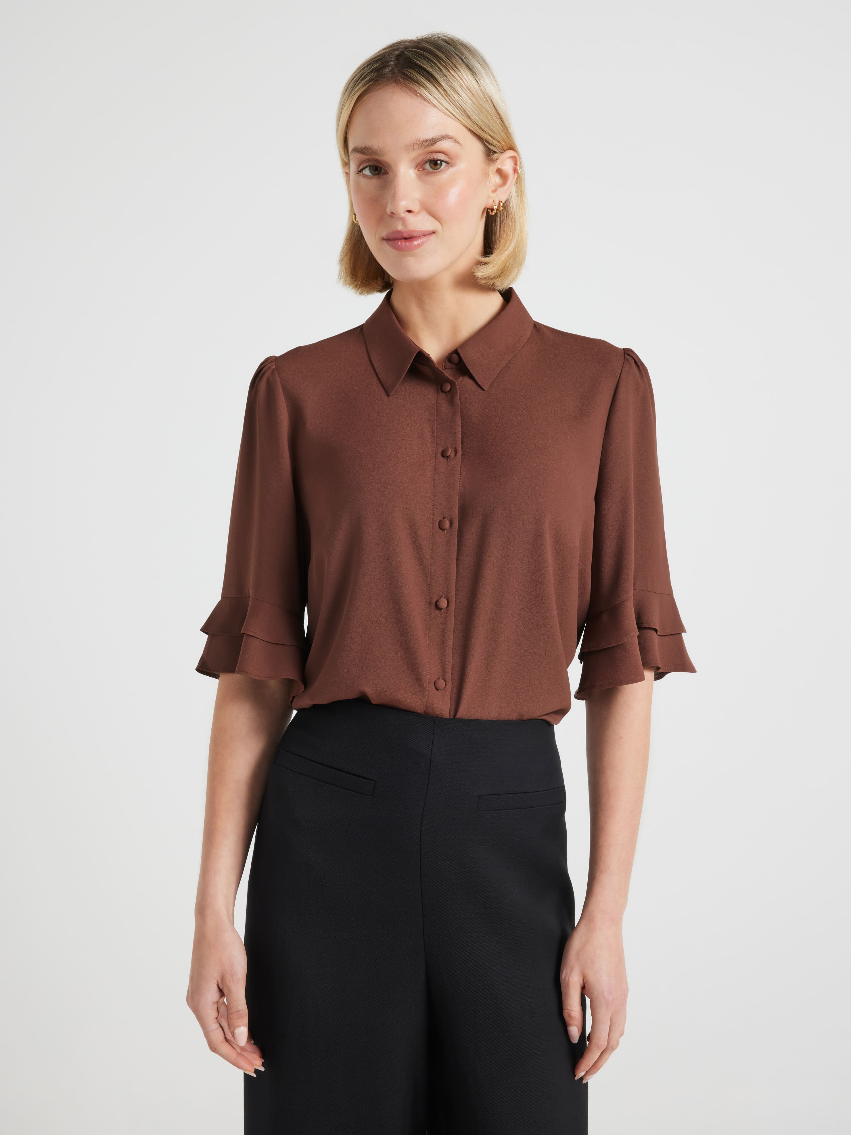Kayla 3/4 Sleeve Button Up Shirt