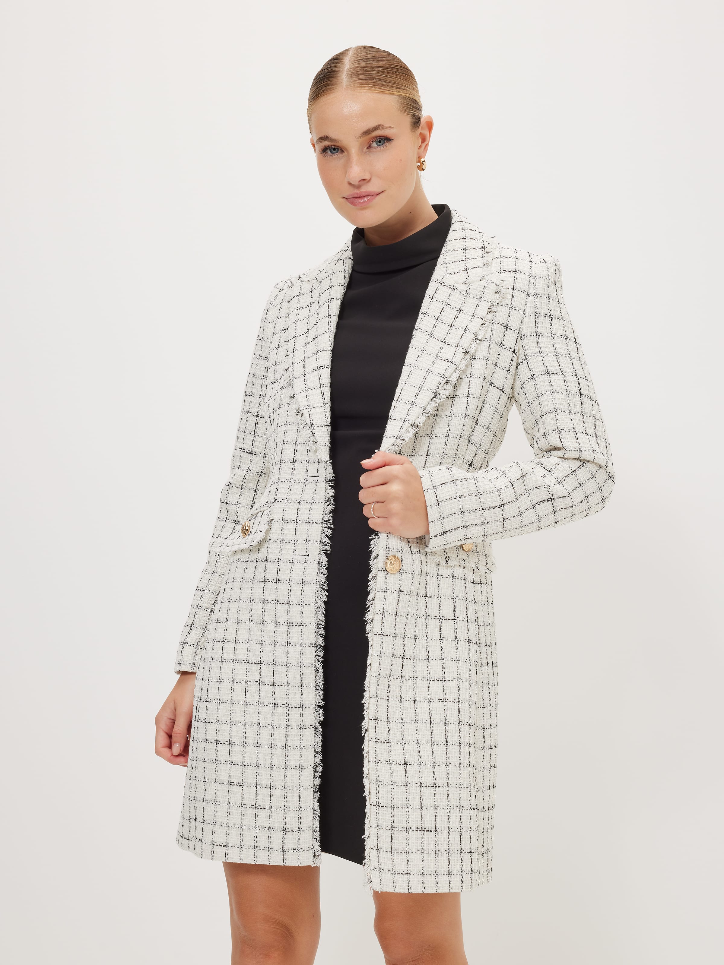 Gray on sale boucle coat