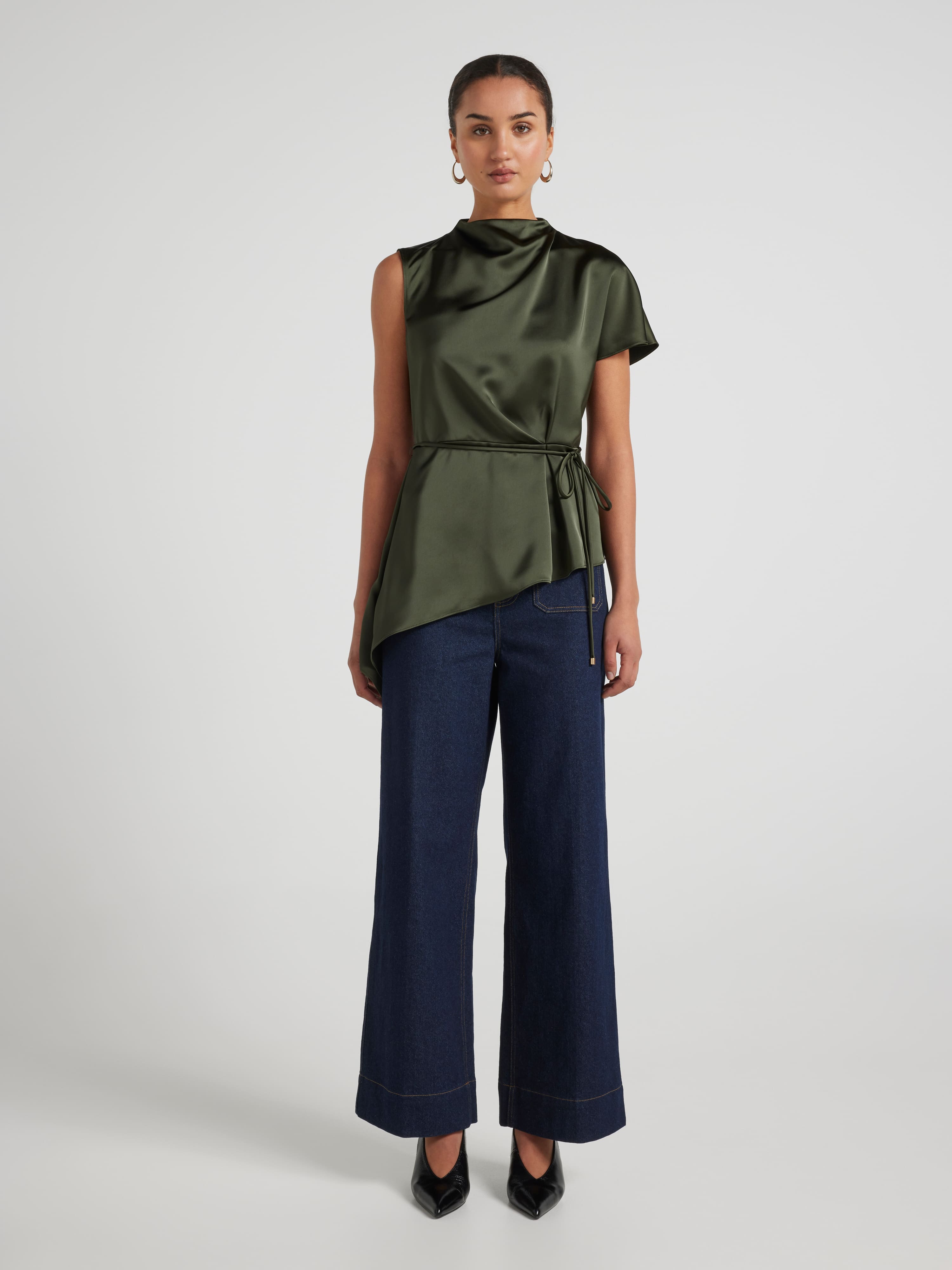 Aspen Satin One Shoulder Top
