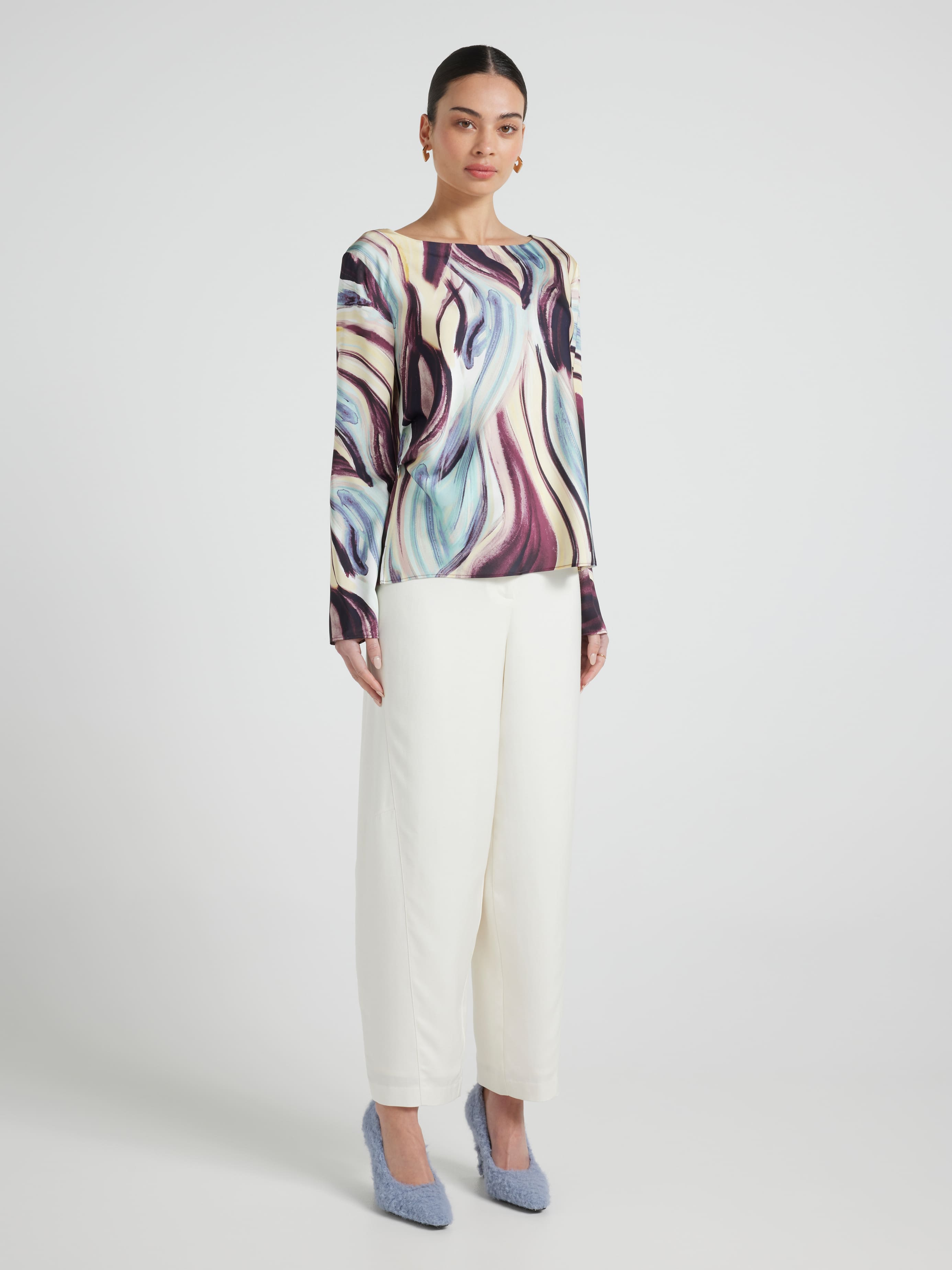 Loren Satin Bias Top