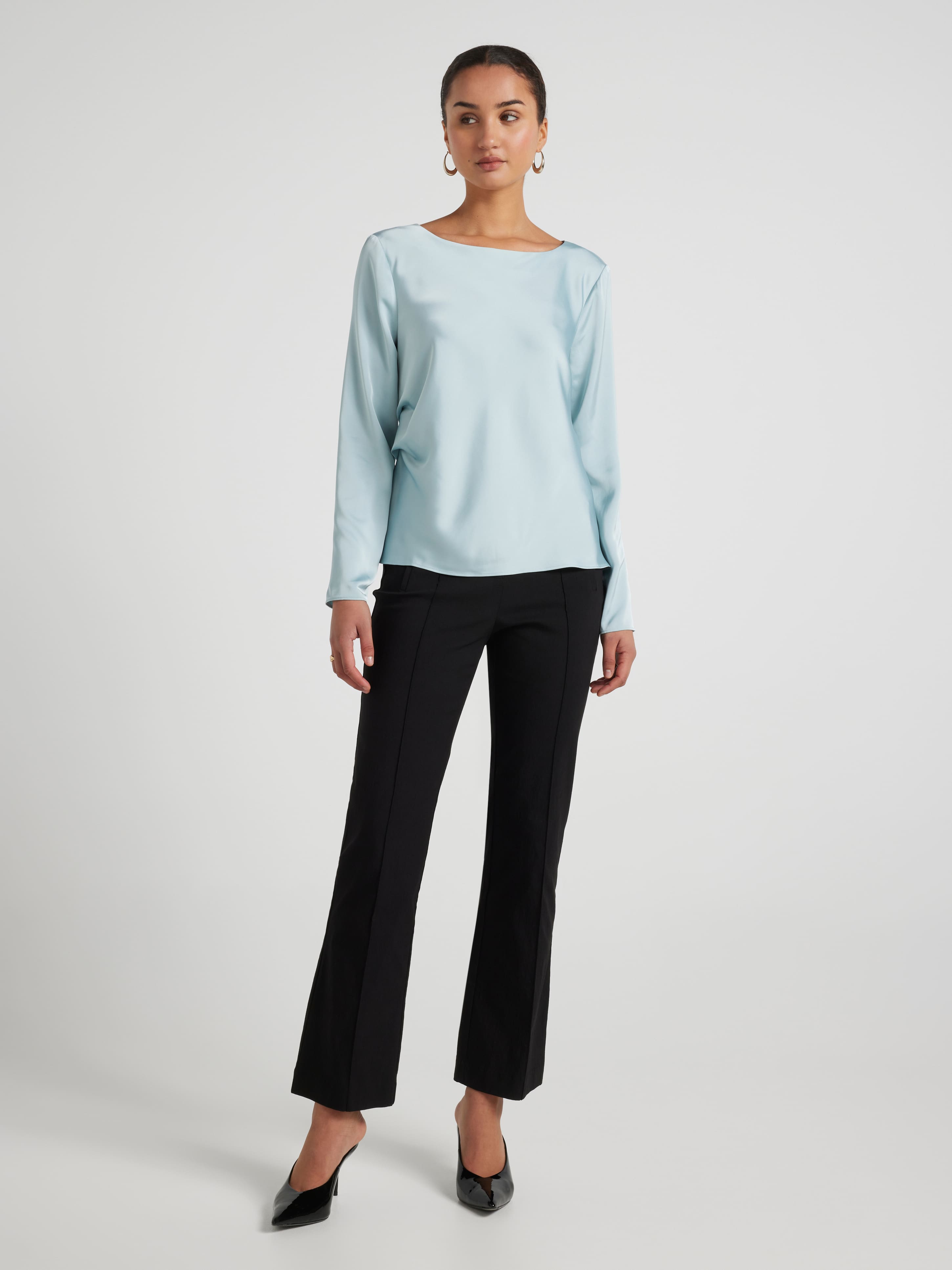 Loren Satin Bias Top