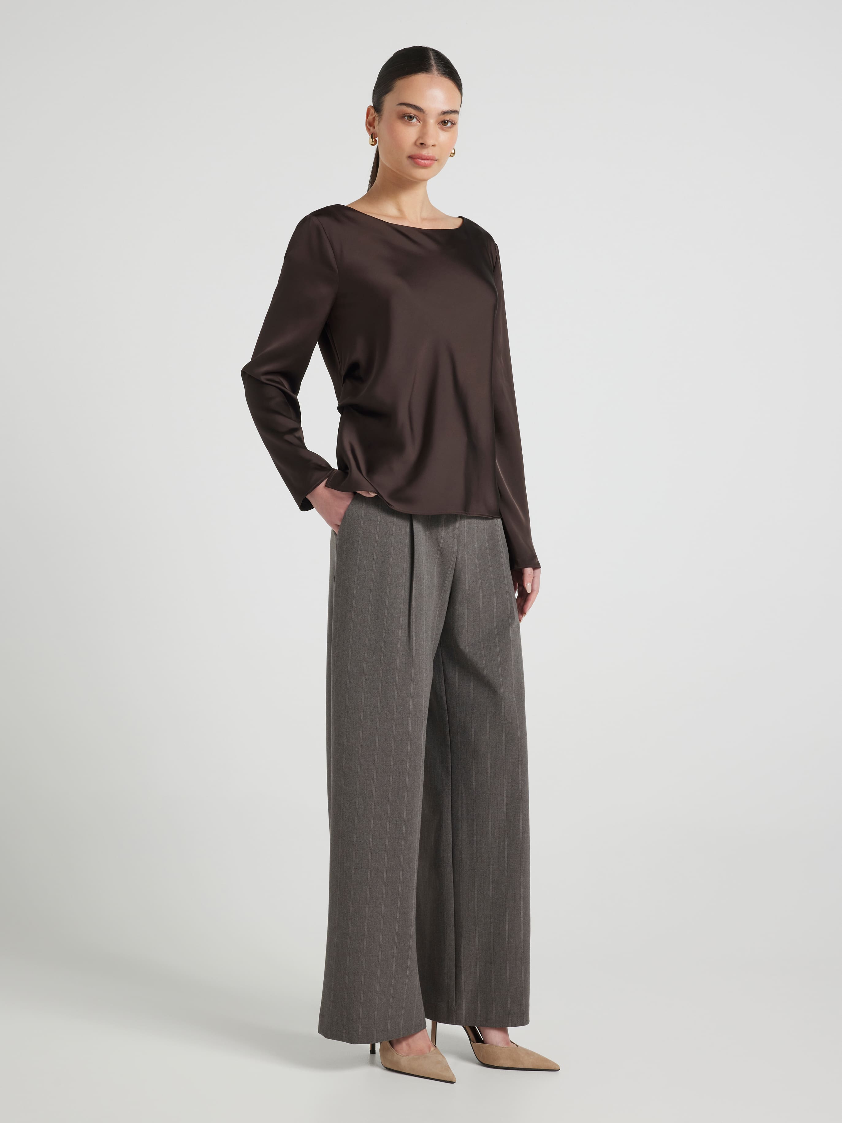 Loren Satin Bias Top