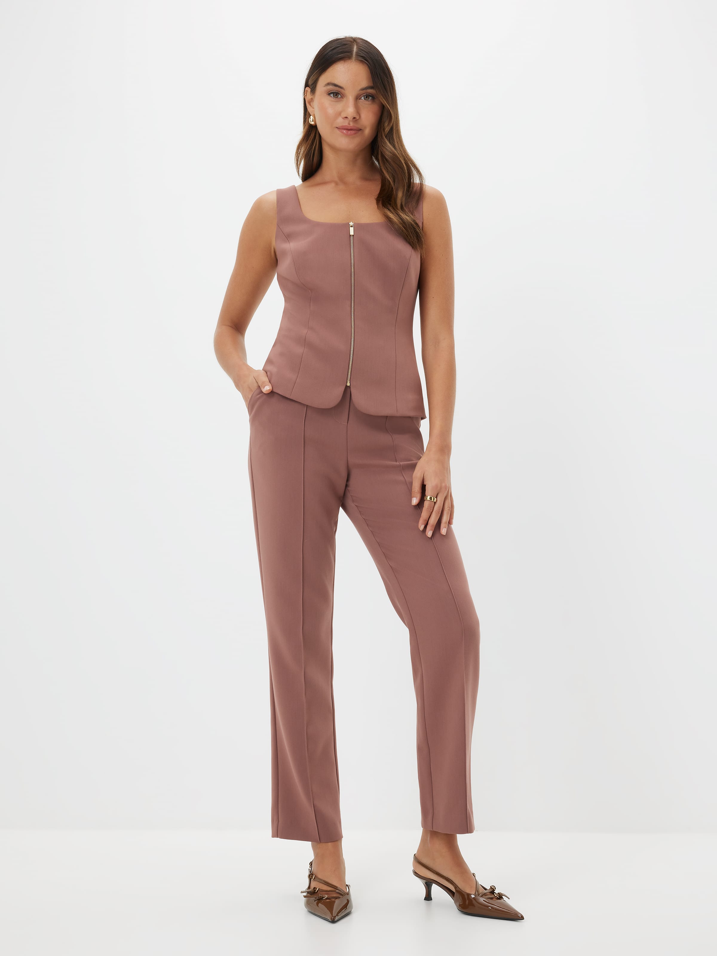 Uptown Zip Front Top