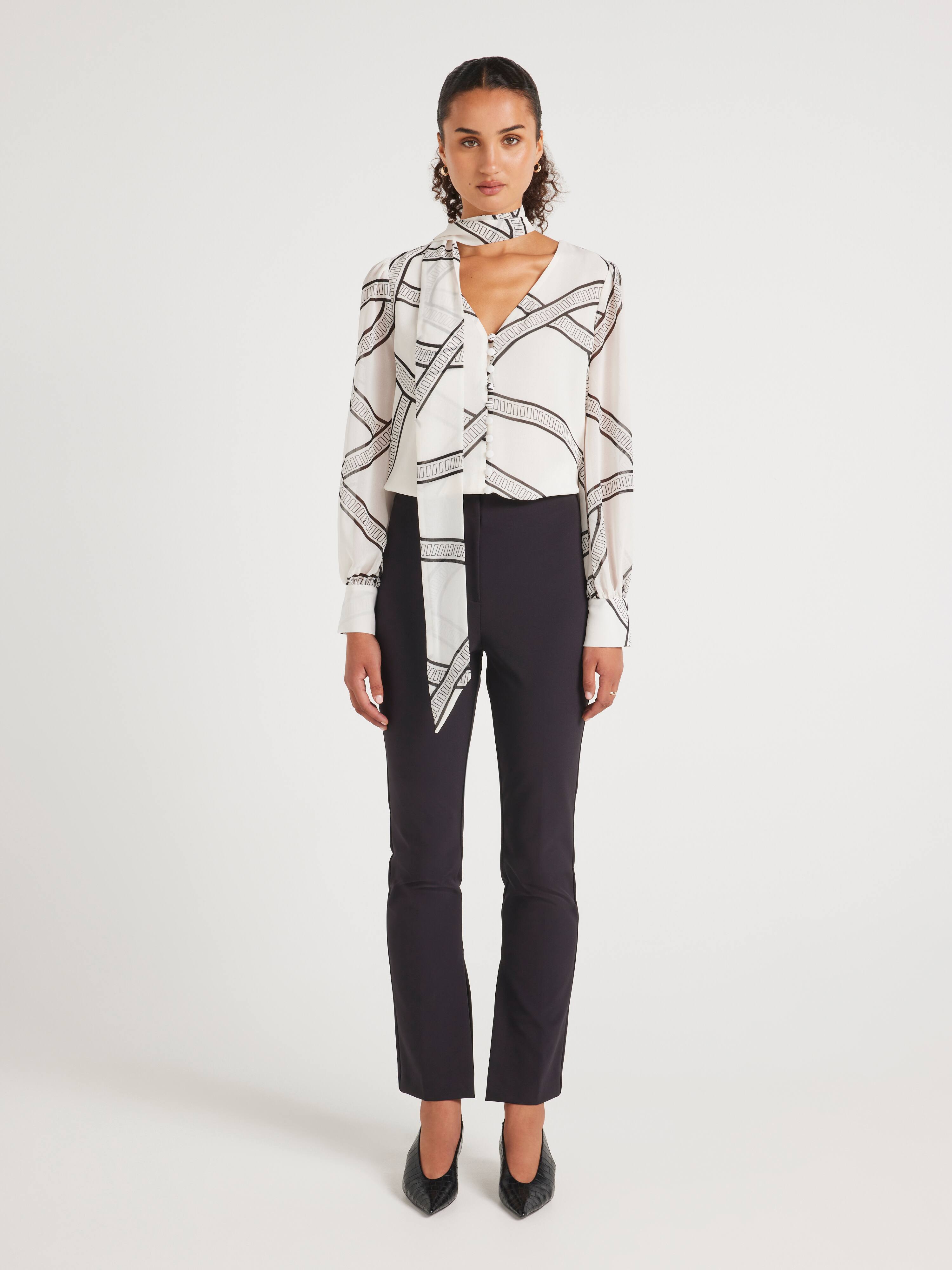 Topaz Tie Neck Blouse