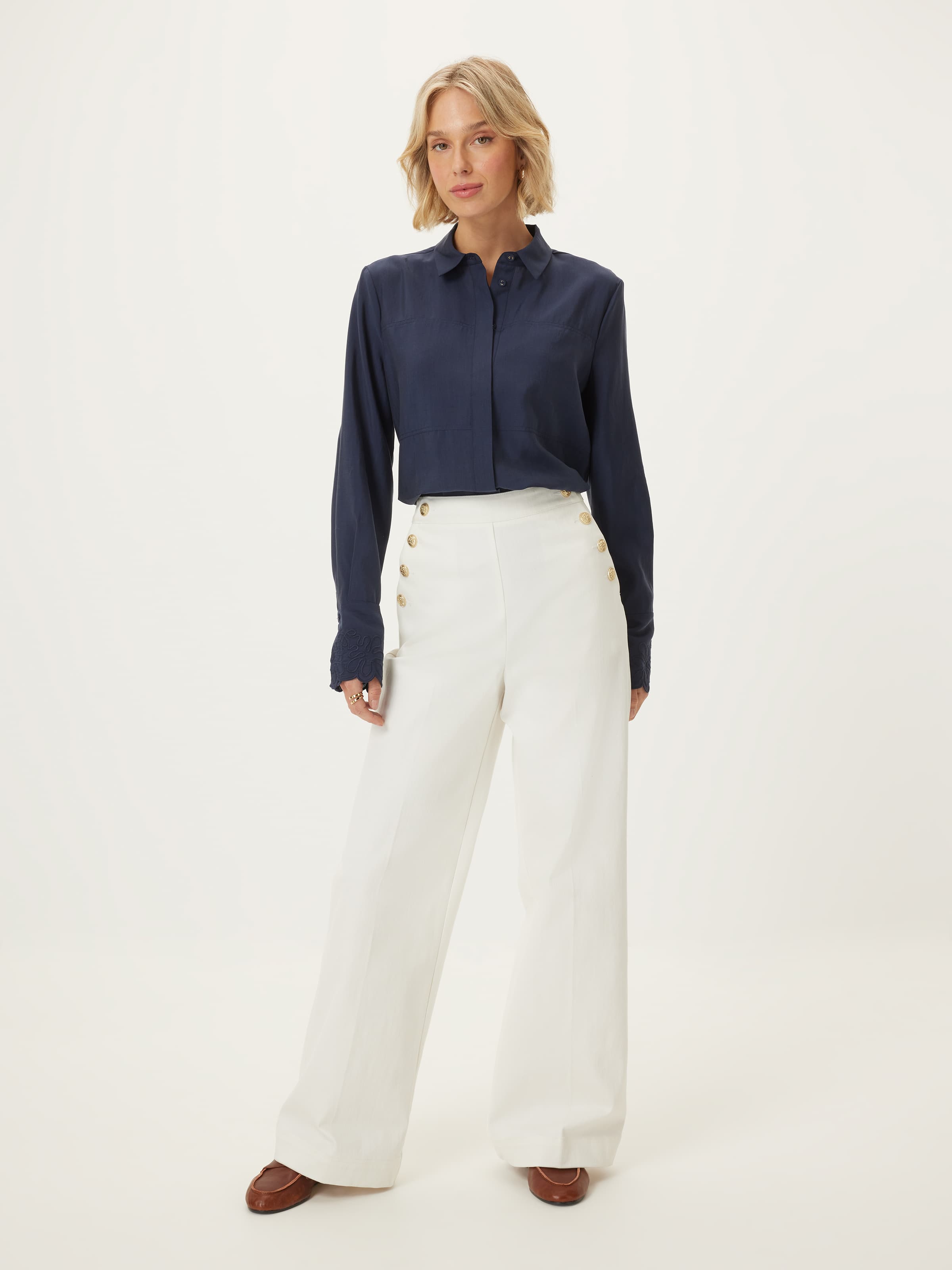 Most Popular Embroidered Panel Detail Shirt