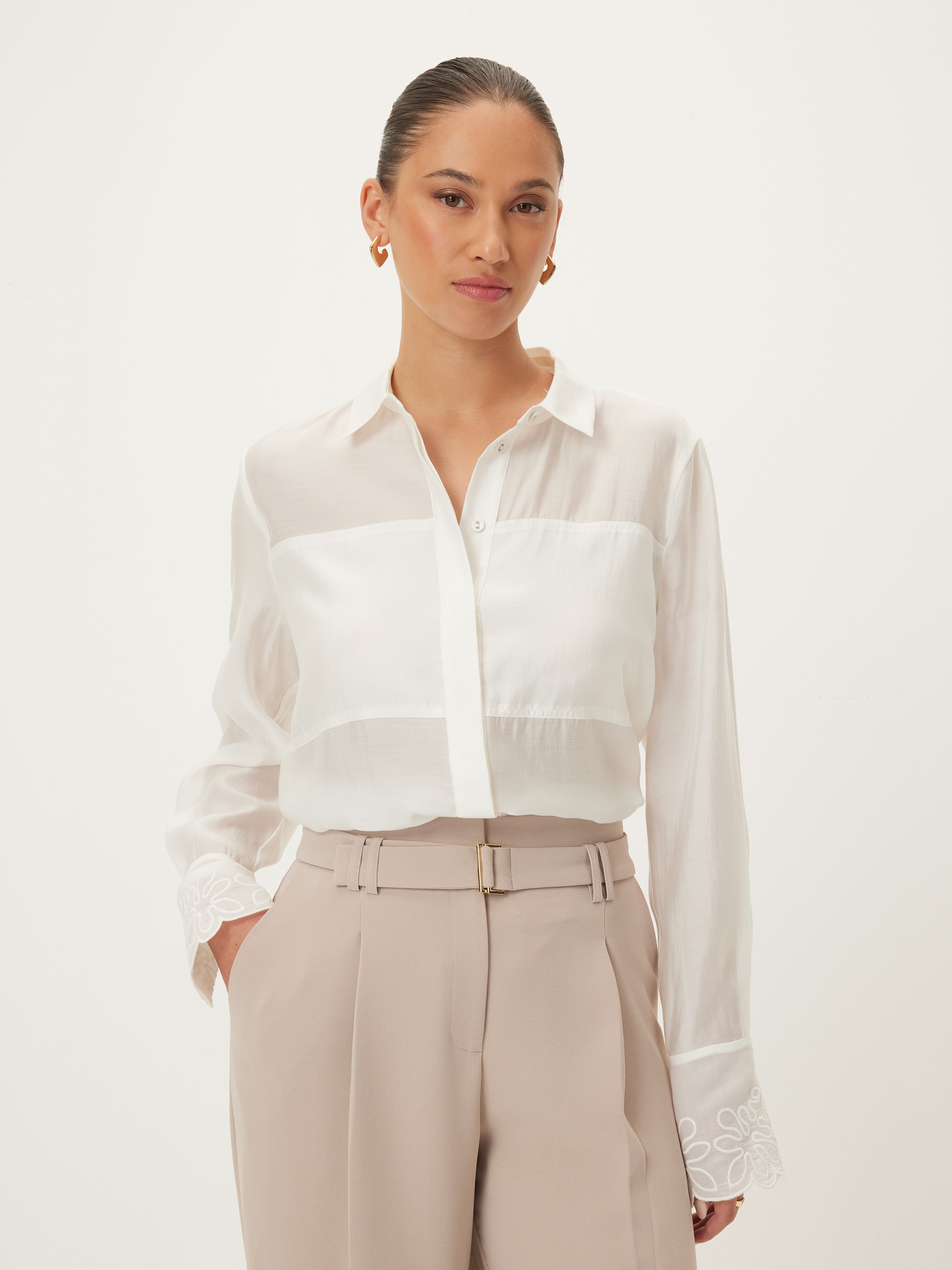 Embroidered Panel Detail Shirt