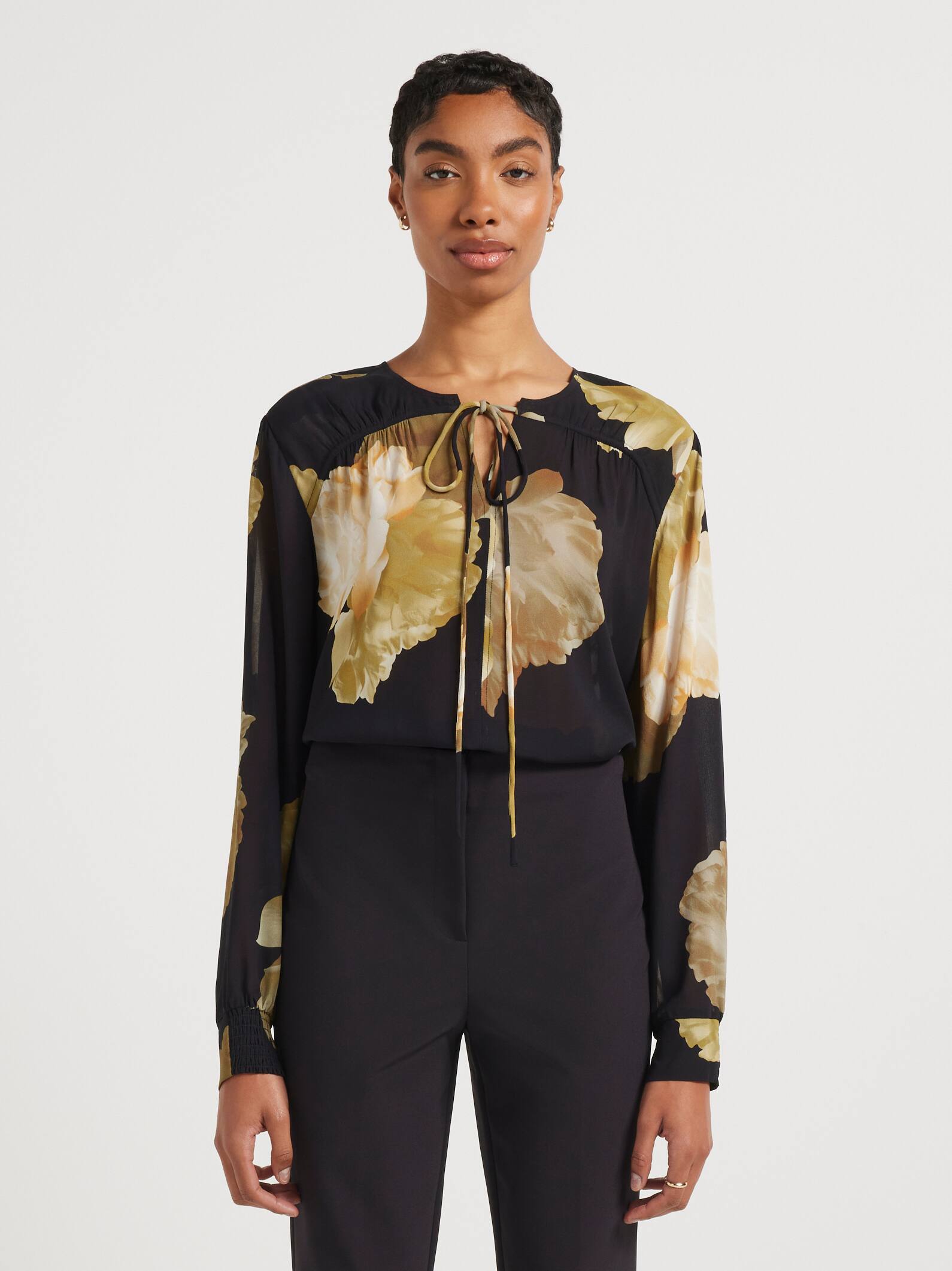 Gracie Soft Tie Neck Blouse