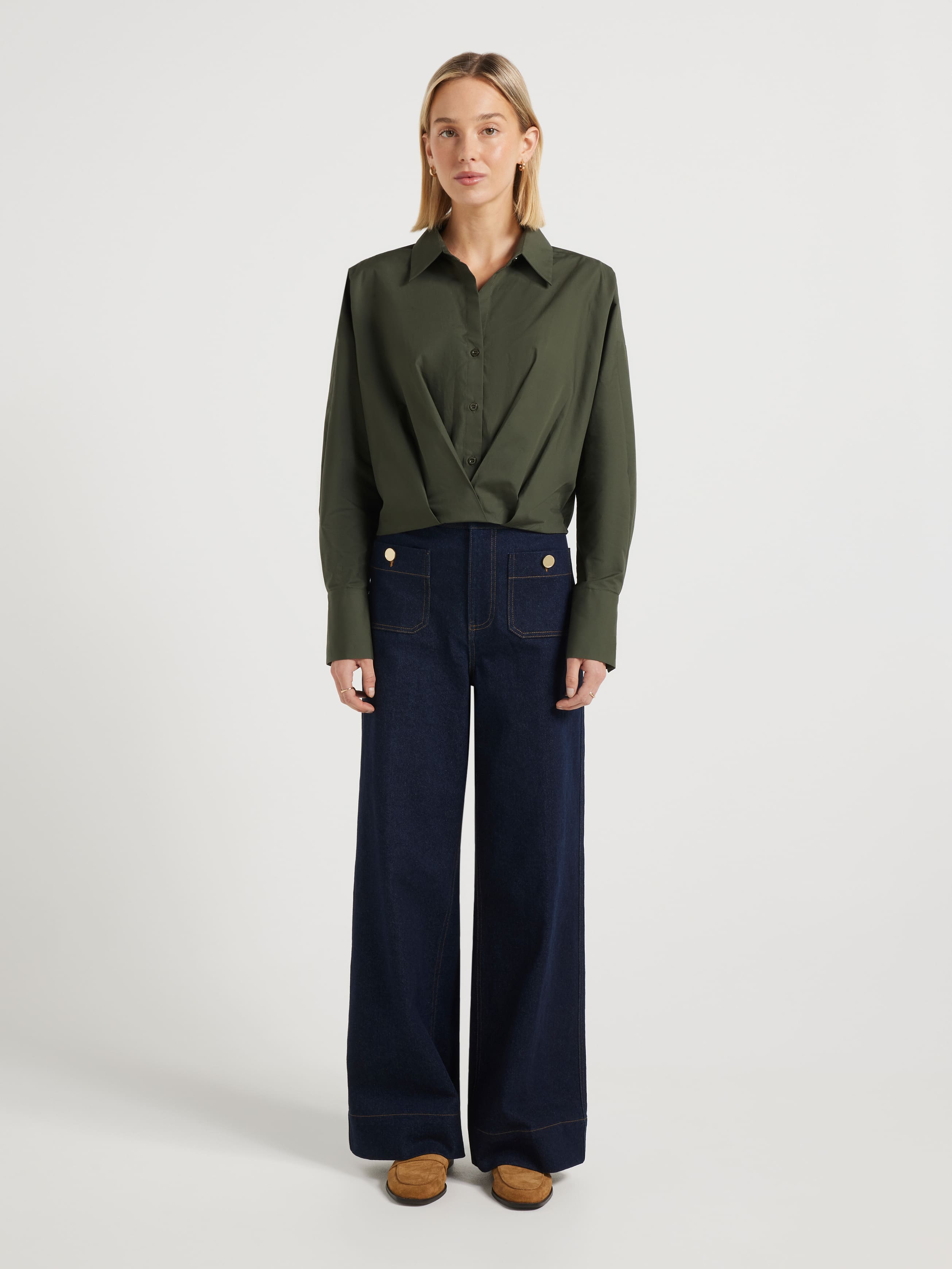 Noah Mock Wrap Shirt
