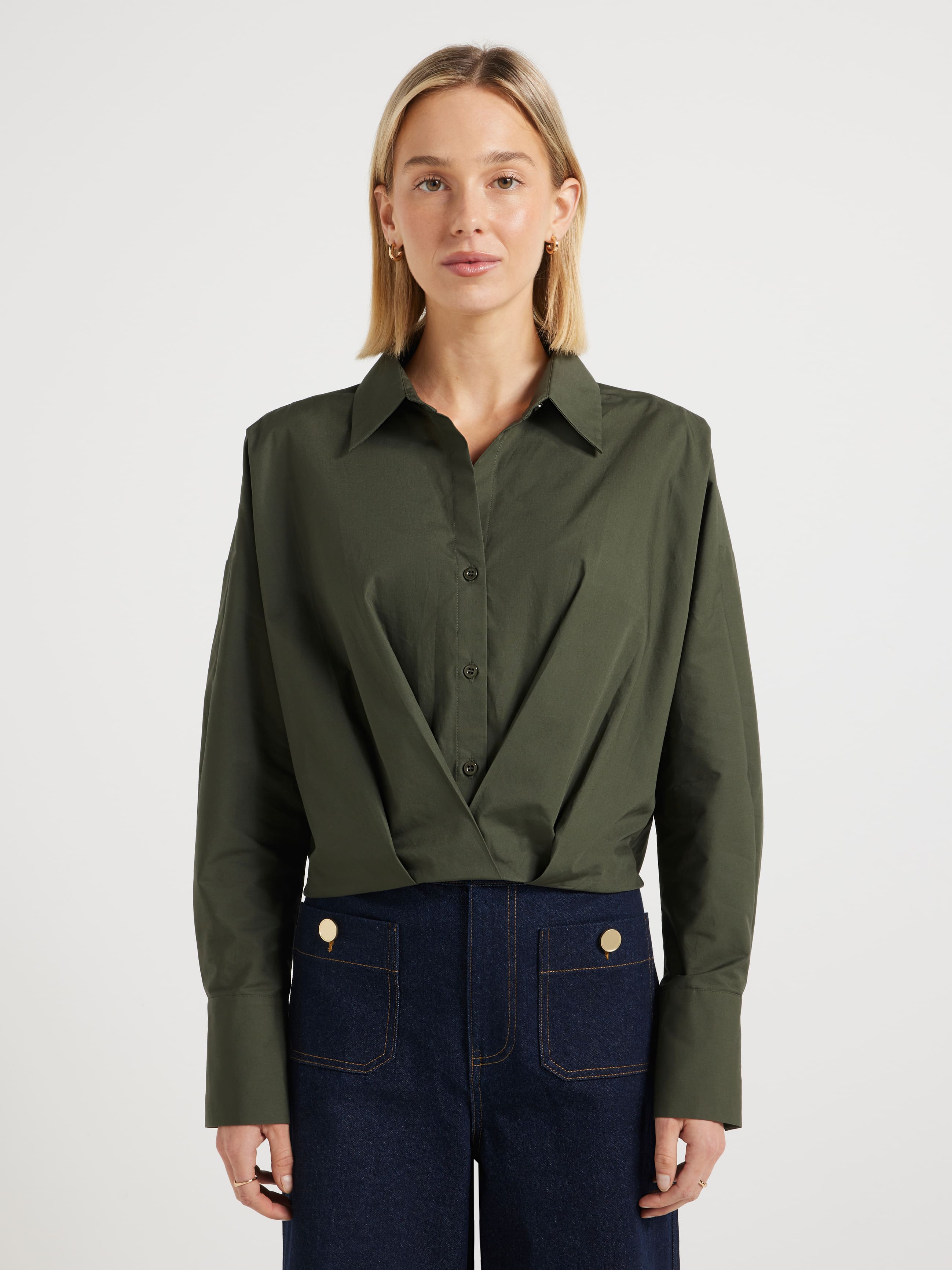 Noah Mock Wrap Shirt