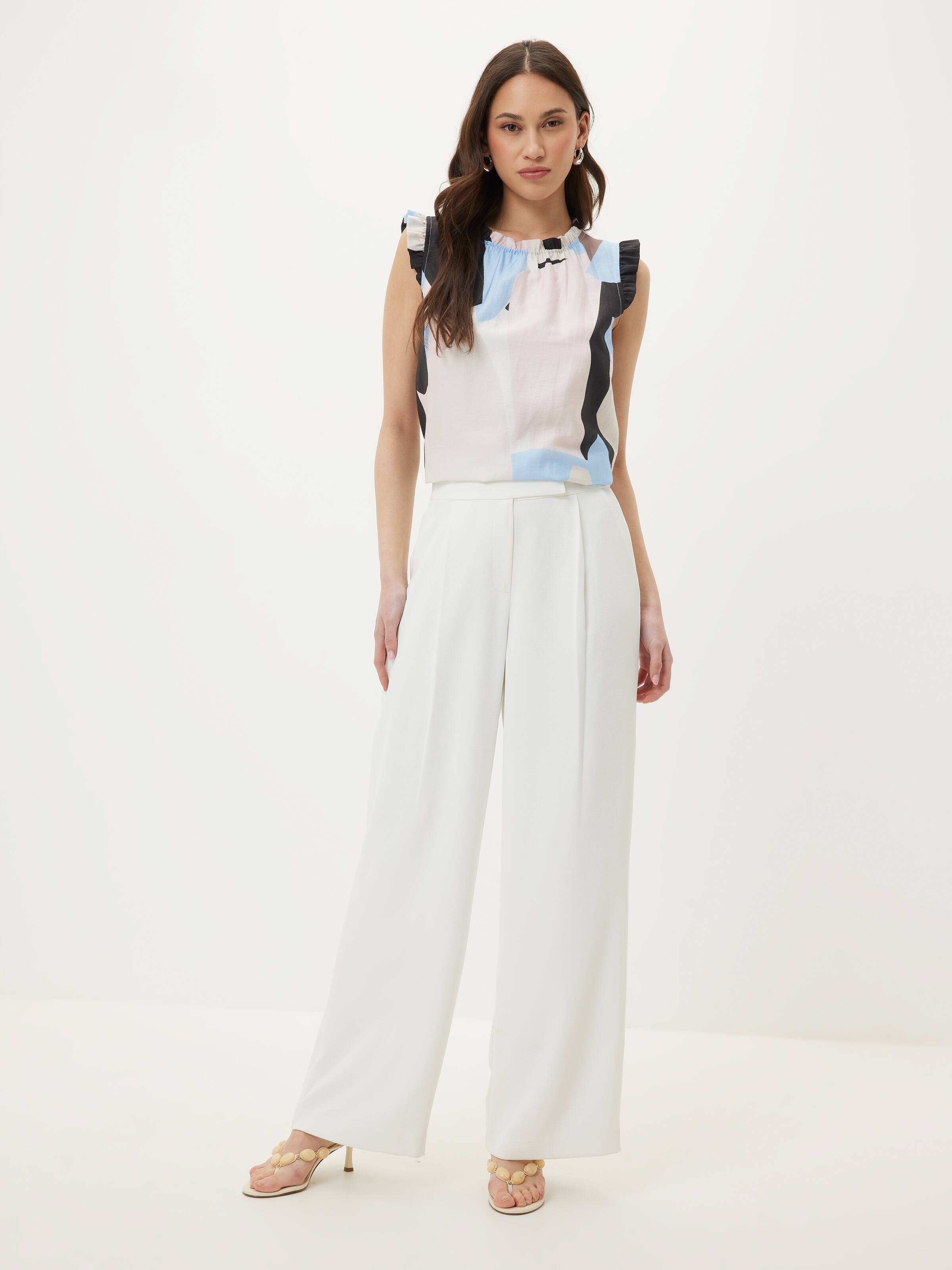 Tessa Poppy Gathered Neck Top