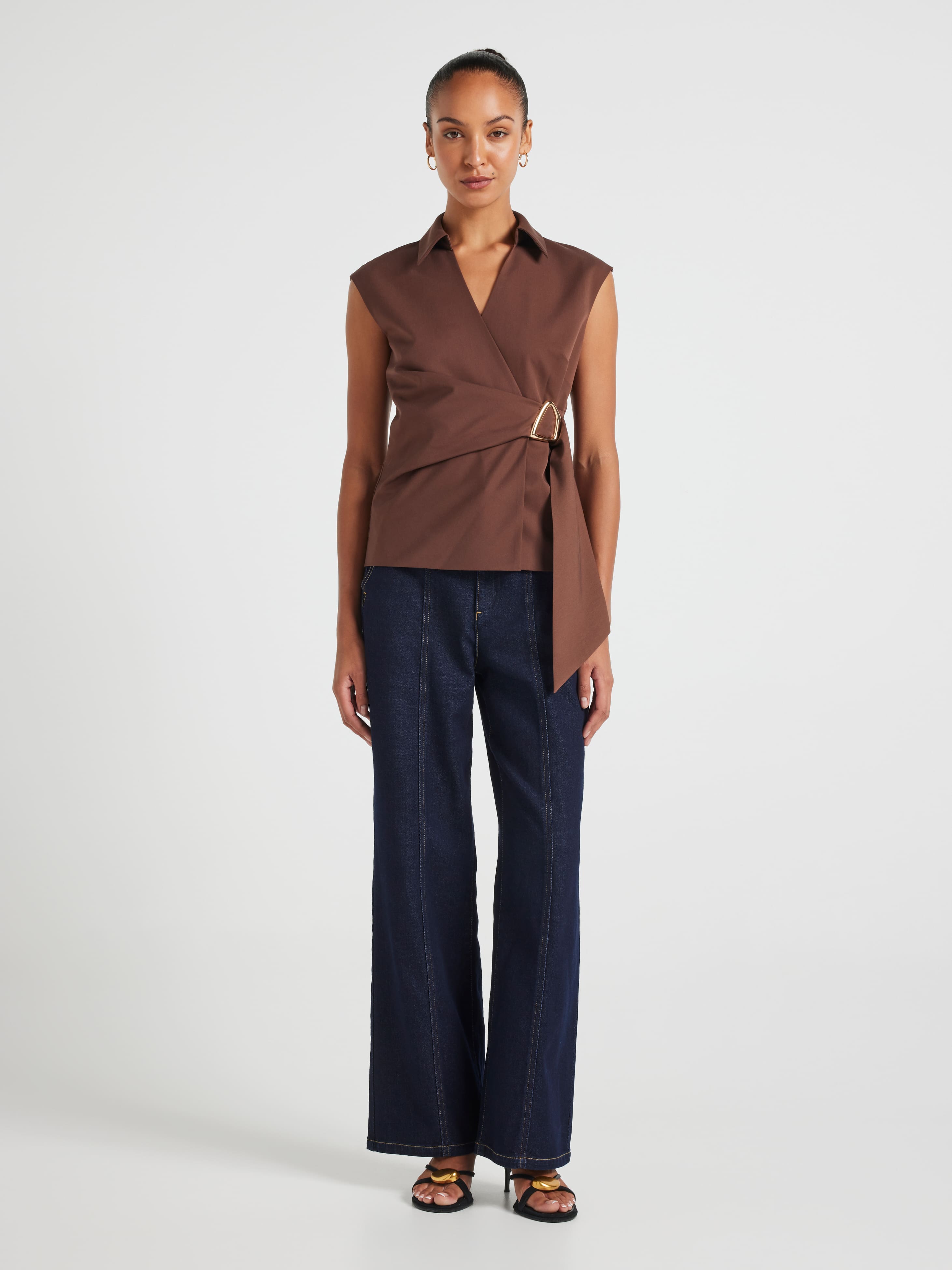 Tiana Sleeveless Tie Waist Shirt