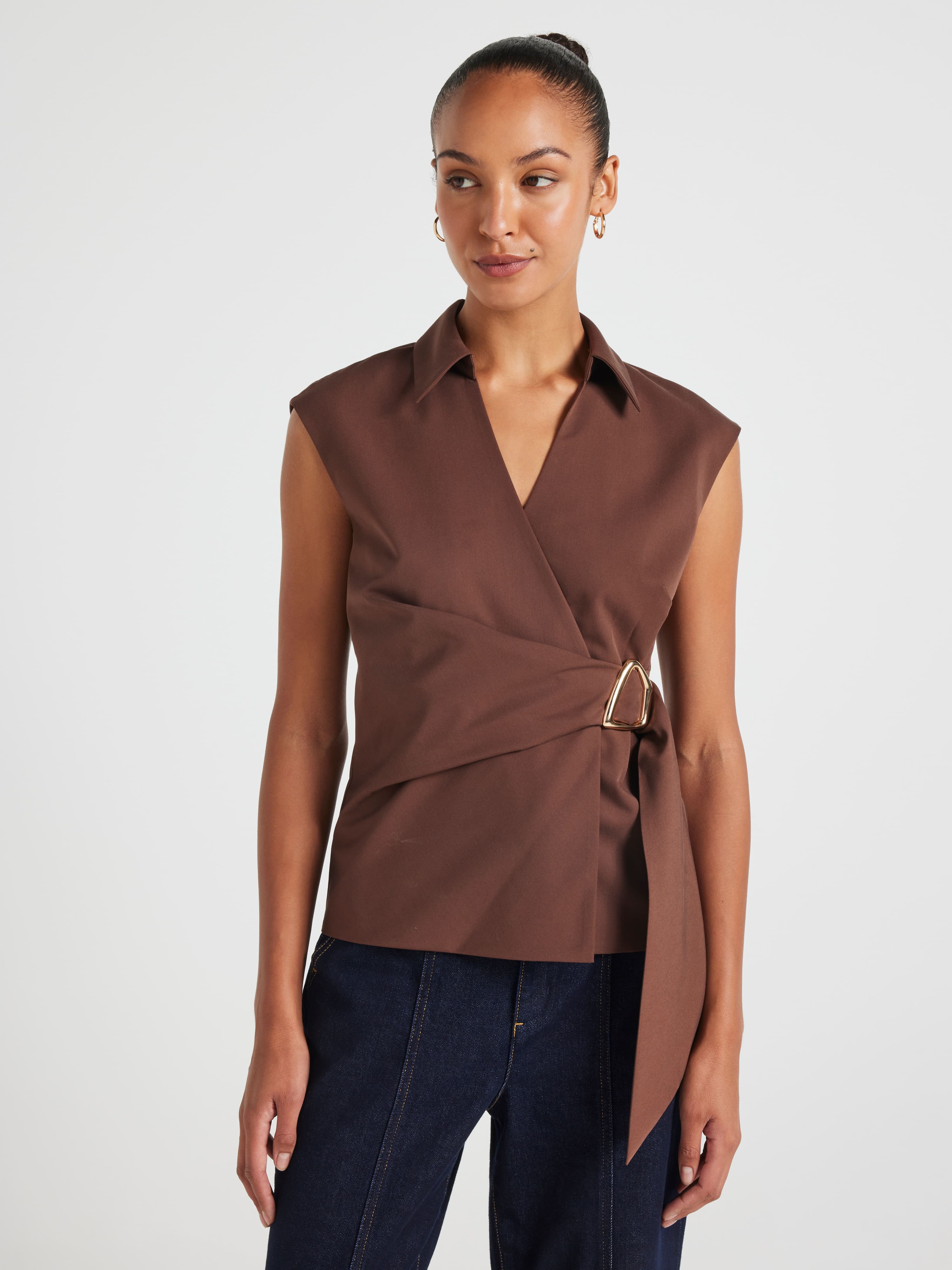 Tiana Sleeveless Tie Waist Shirt