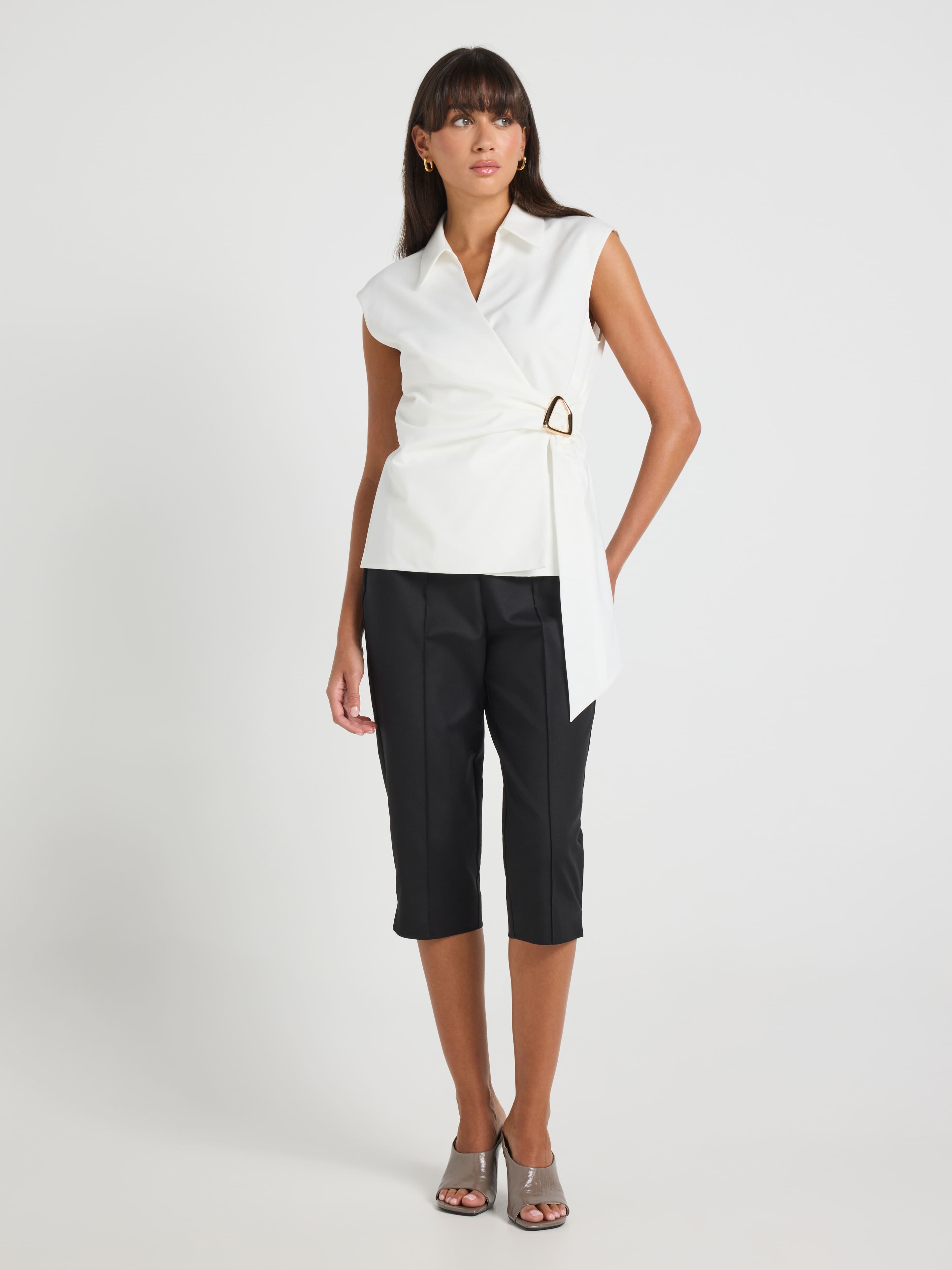 Tiana Sleeveless Tie Waist Shirt