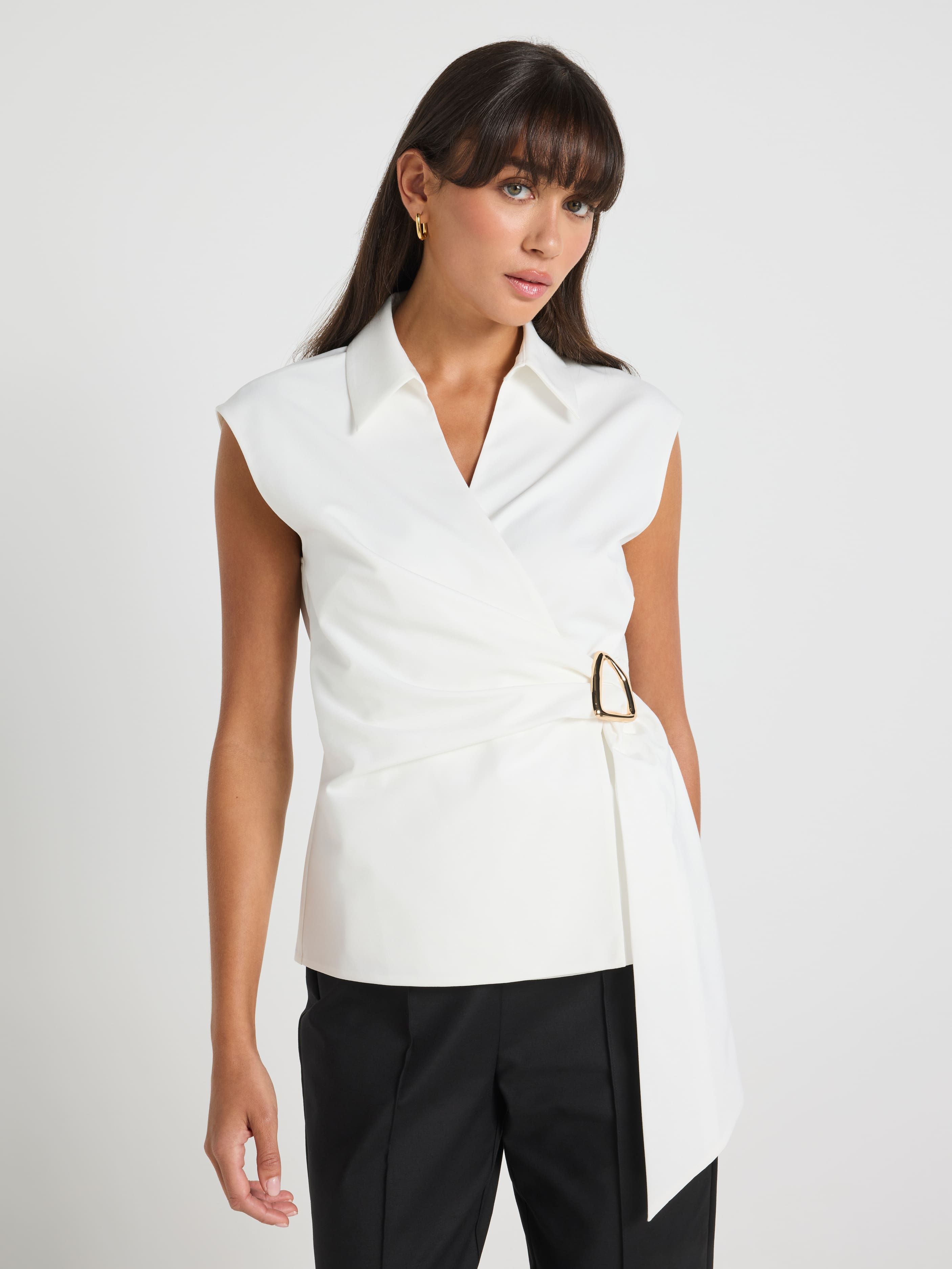 Tiana Sleeveless Tie Waist Shirt