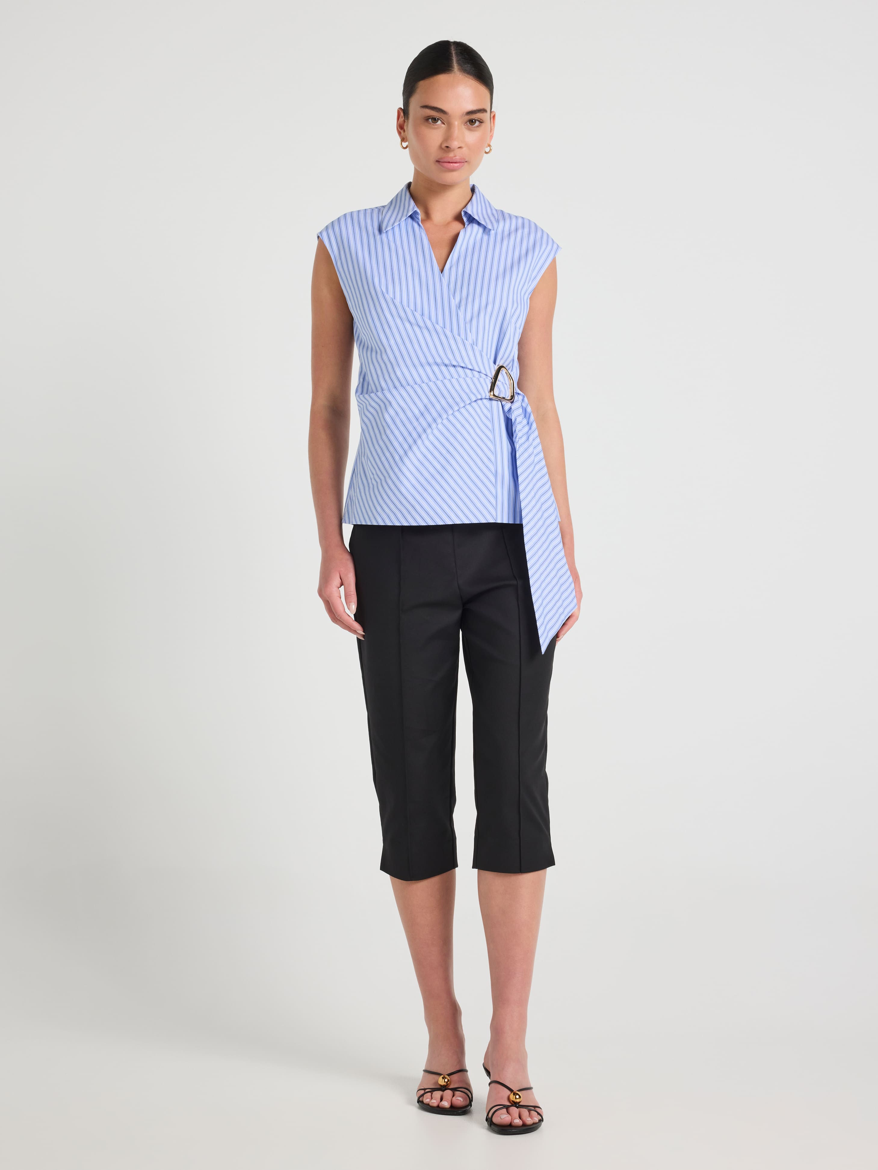 Tiana Sleeveless Tie Waist Shirt