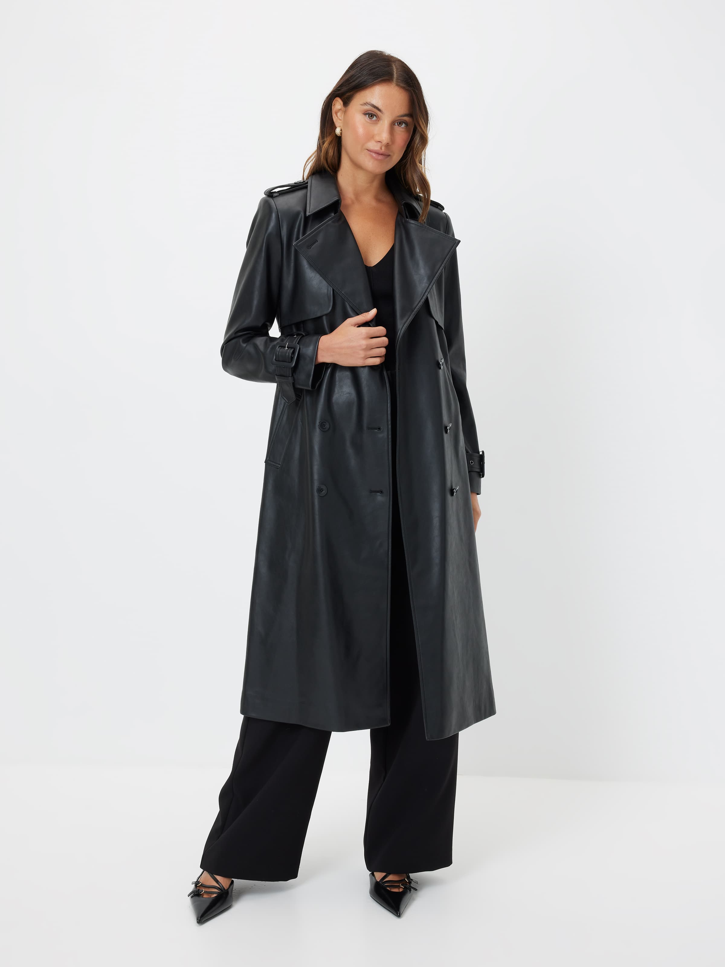 Fifth Avenue Faux Leather Trench