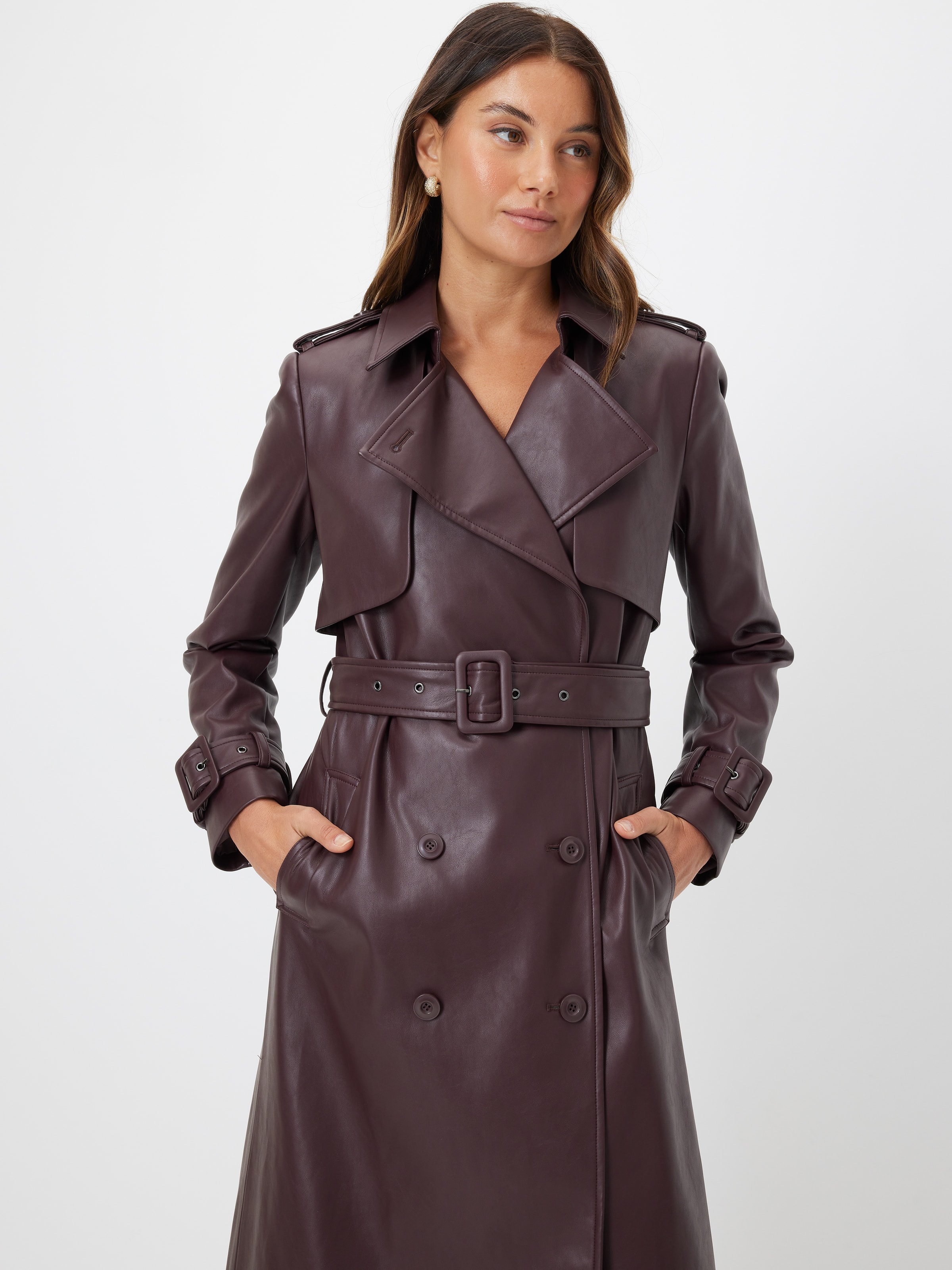Fifth Avenue Faux Leather Trench