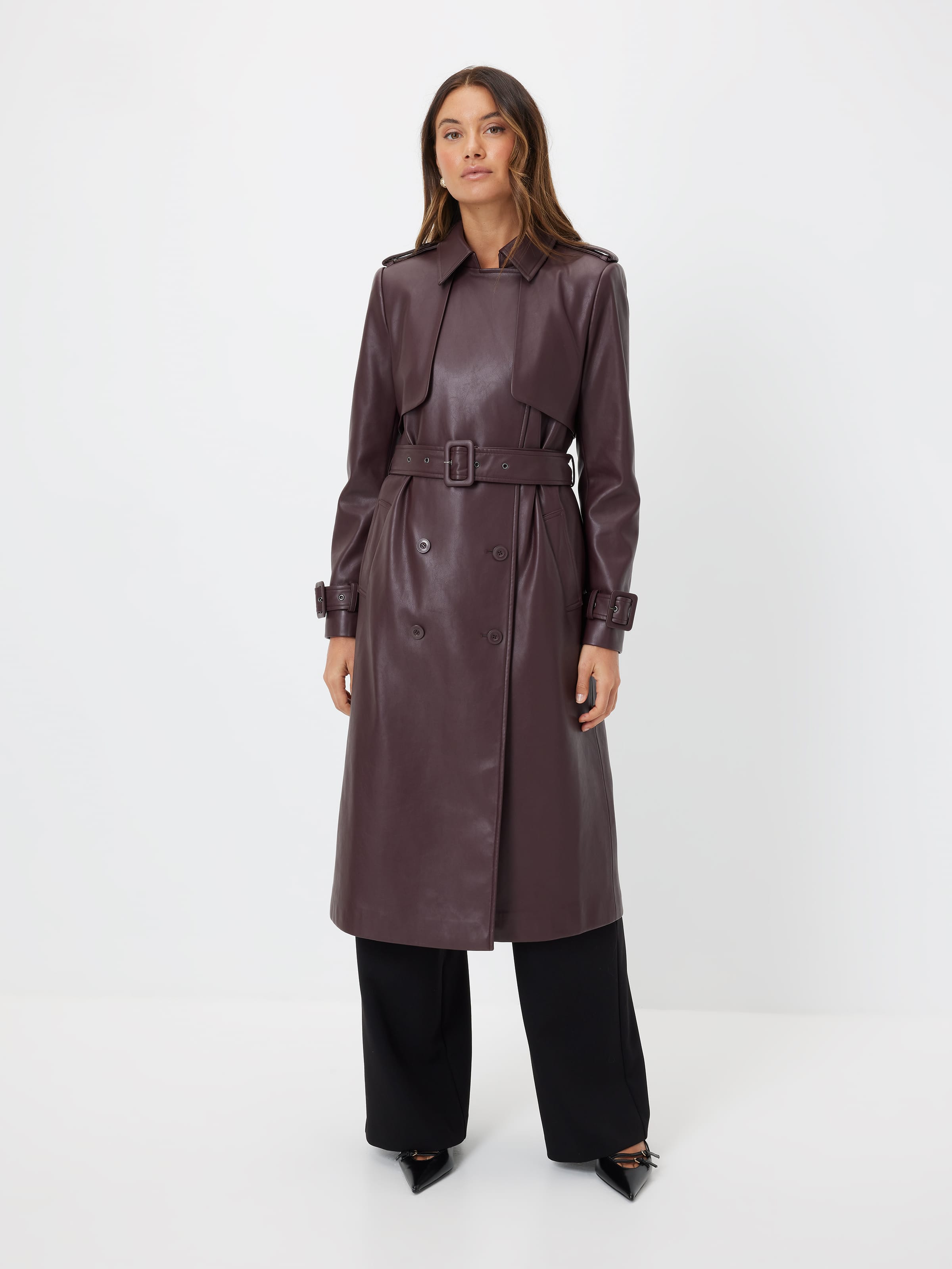 Fifth Avenue Faux Leather Trench