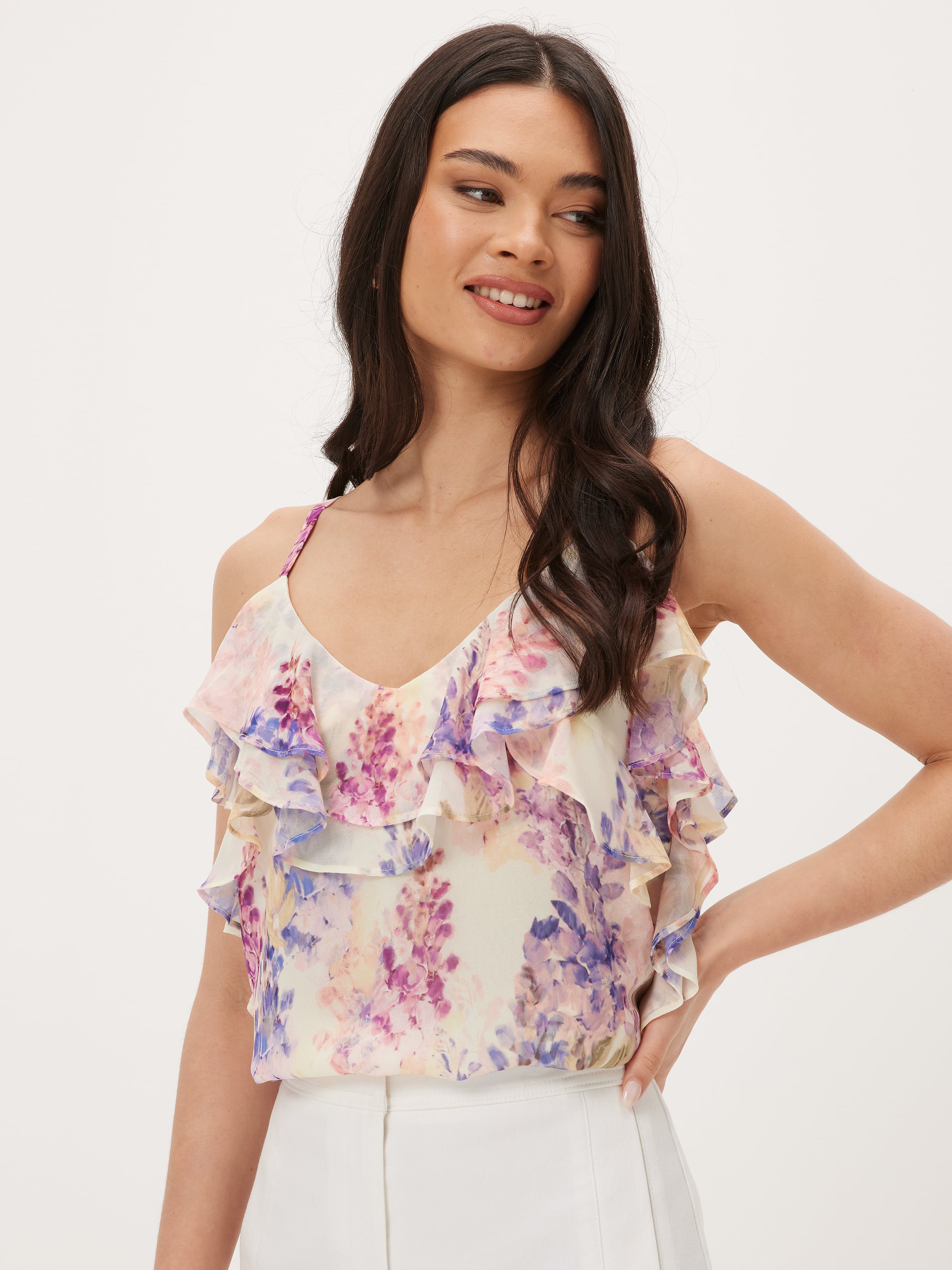Ruffle Printed Cami