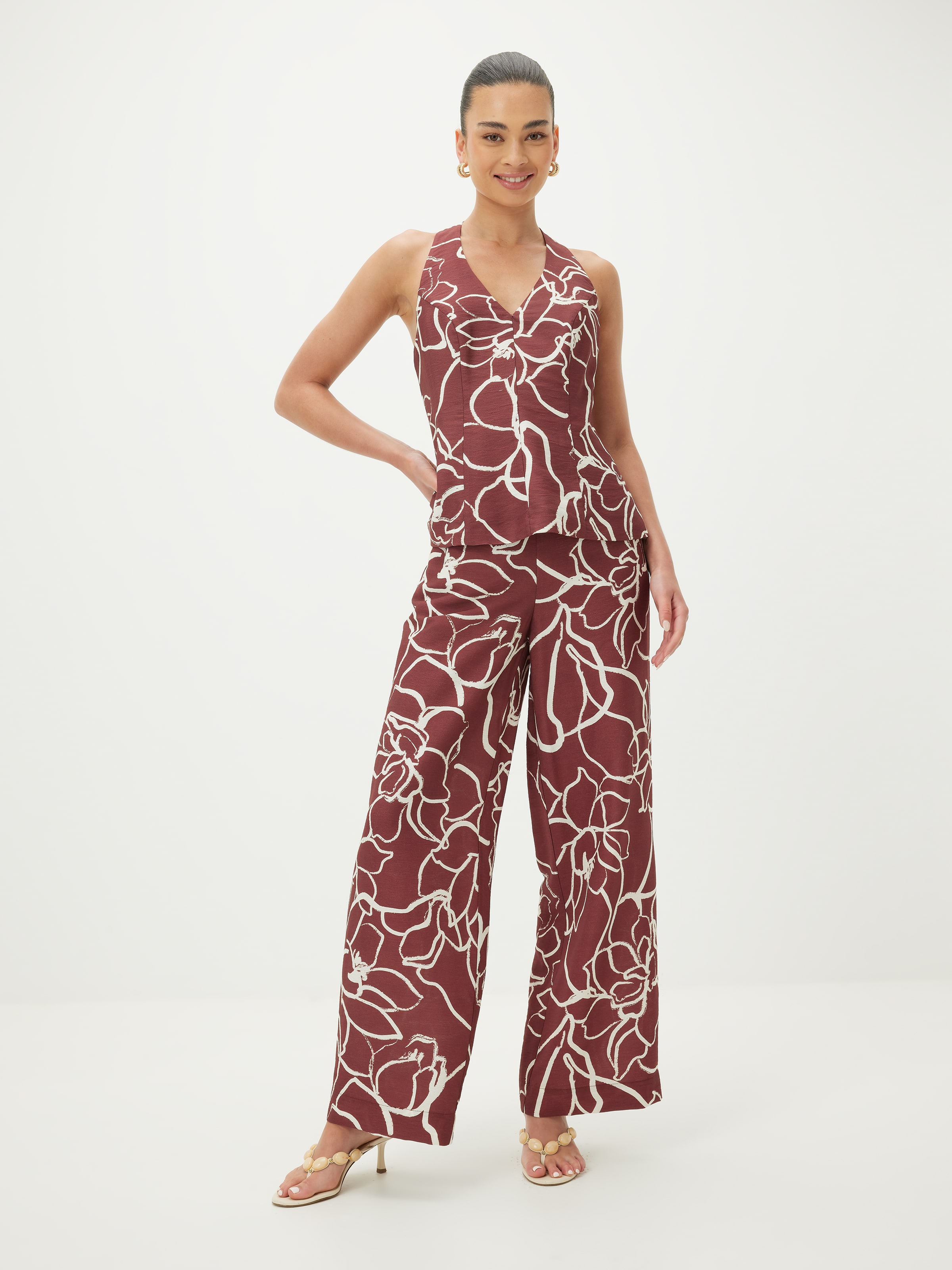 One Kiss Halter Printed Top