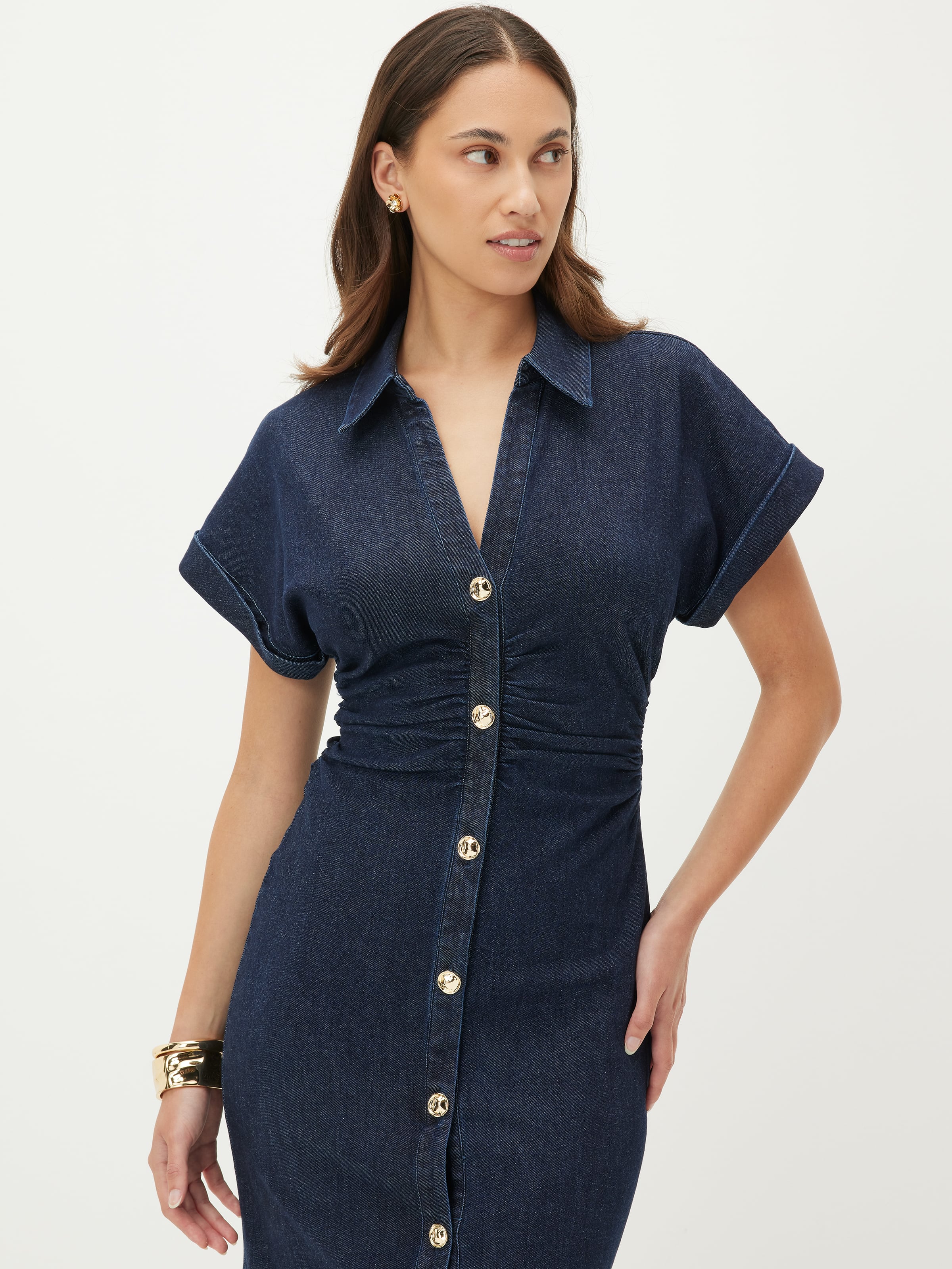 Dakota Ruched Denim Dress