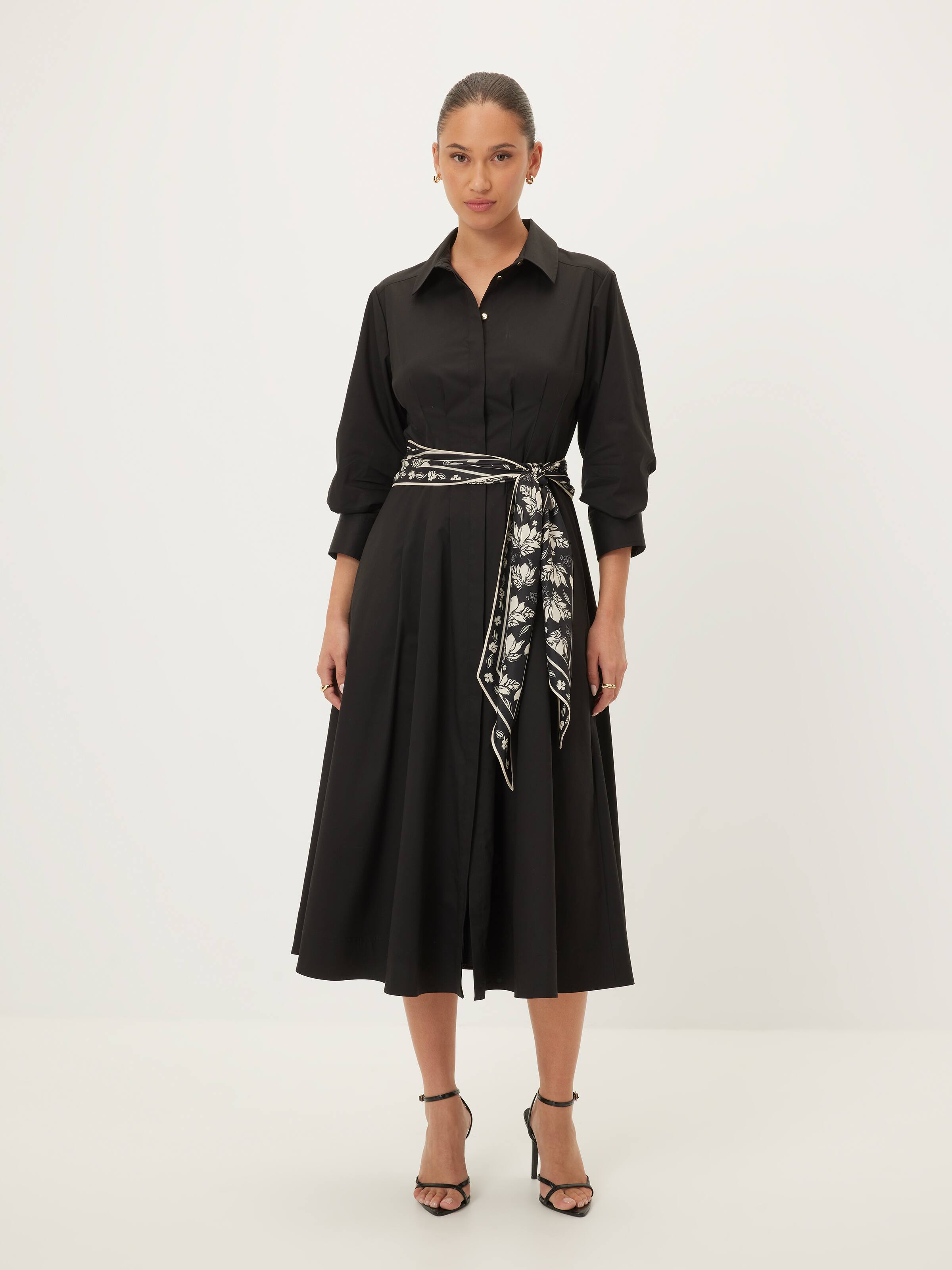 Simone Scarf Belt Shirt Dress