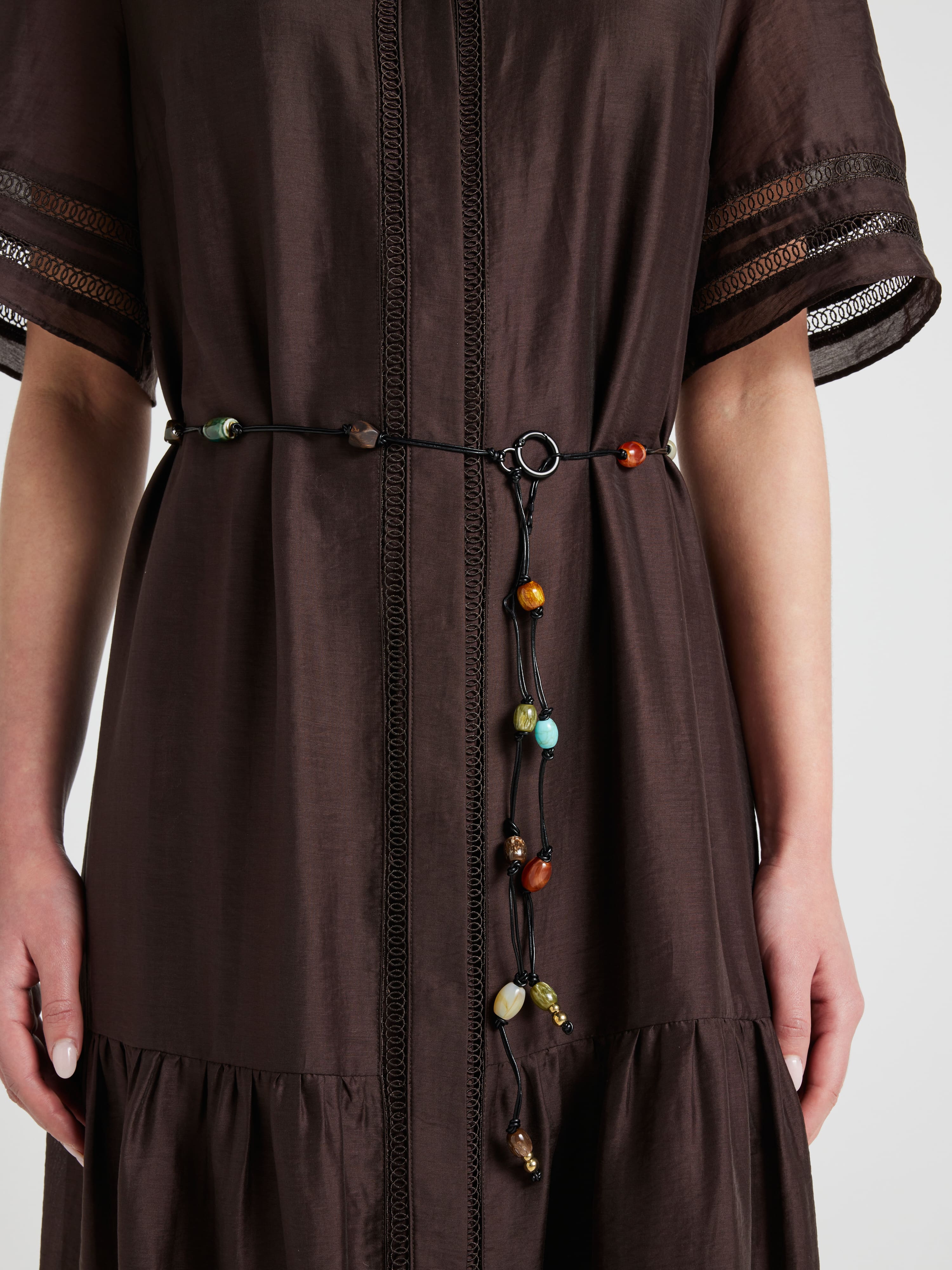Tahnee Beaded Belt Shirt Dress