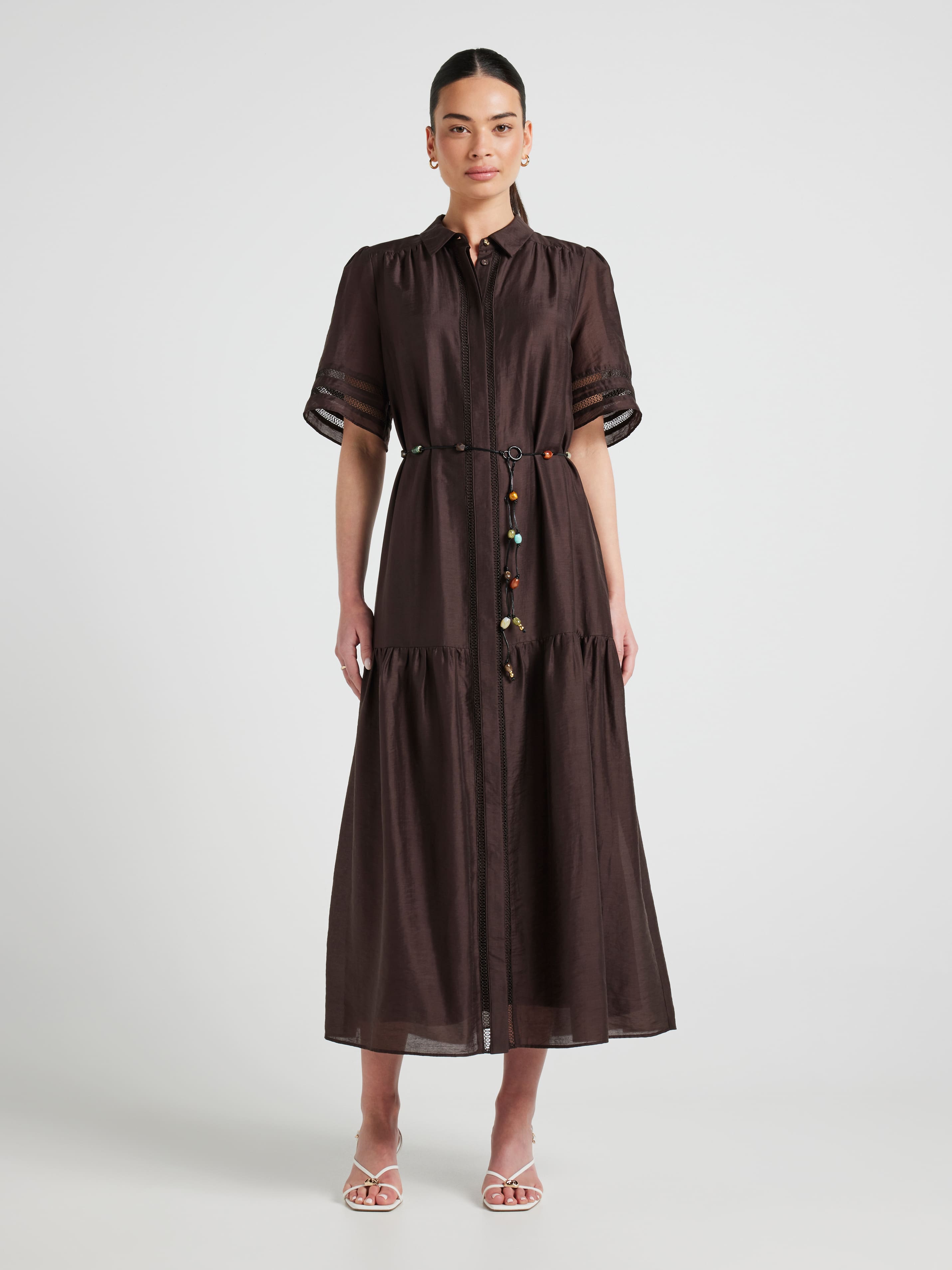 Tahnee Beaded Belt Shirt Dress