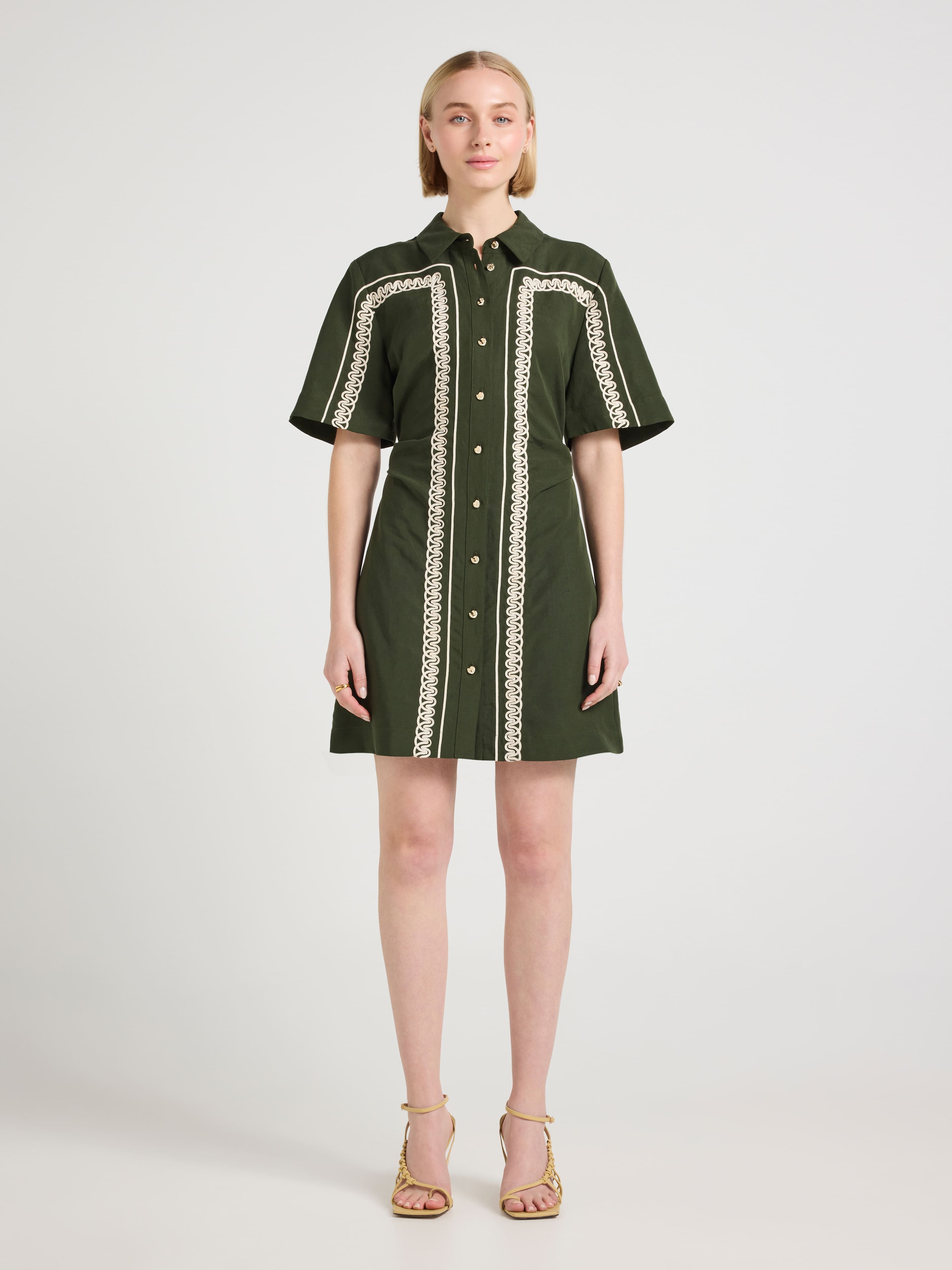 Kiara Embroidered Shirt Dress
