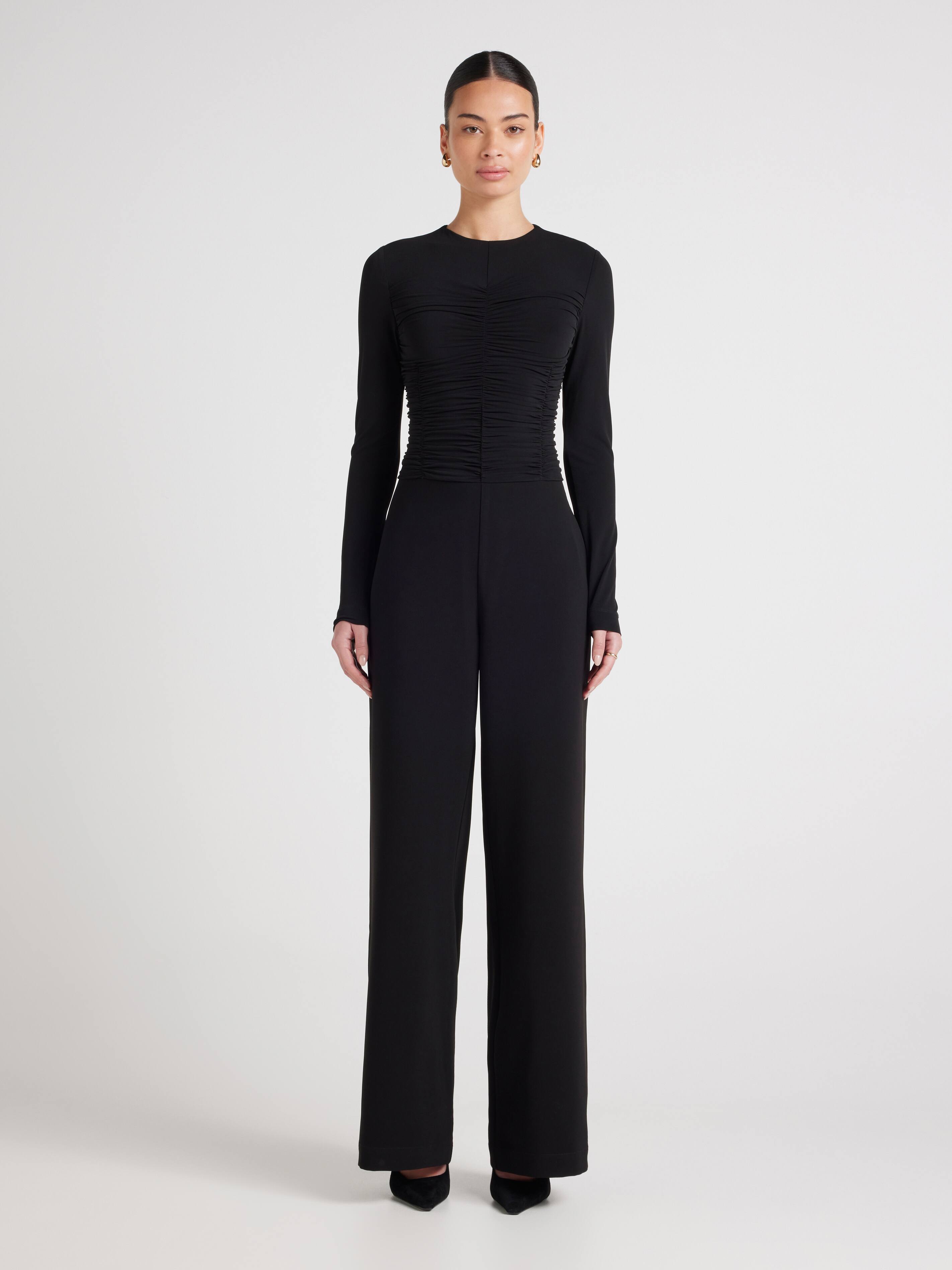 Bethany Ruched Long Sleeve Jumpsuit