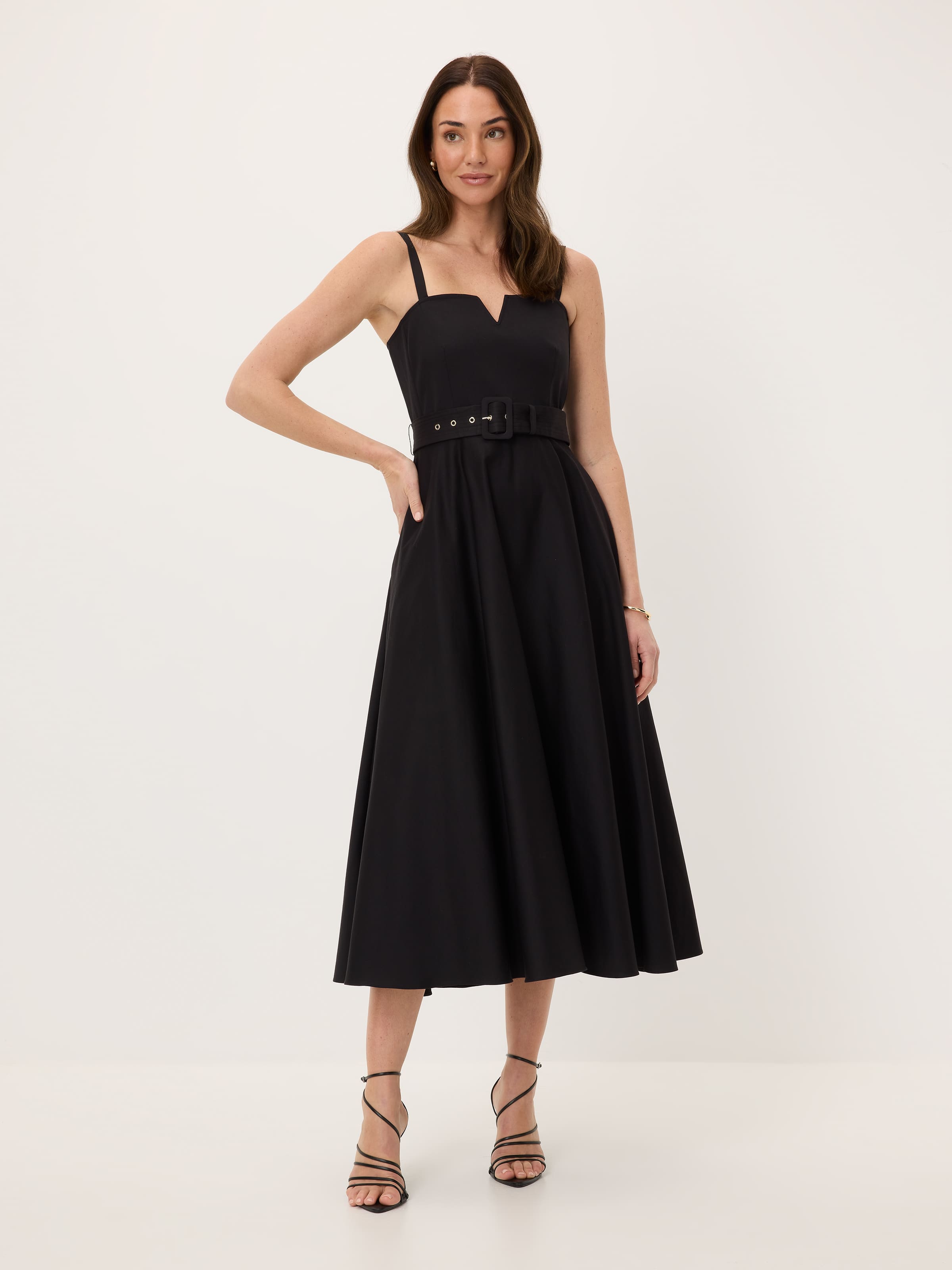 Fifi Belted Fit & Flare Midi Dress