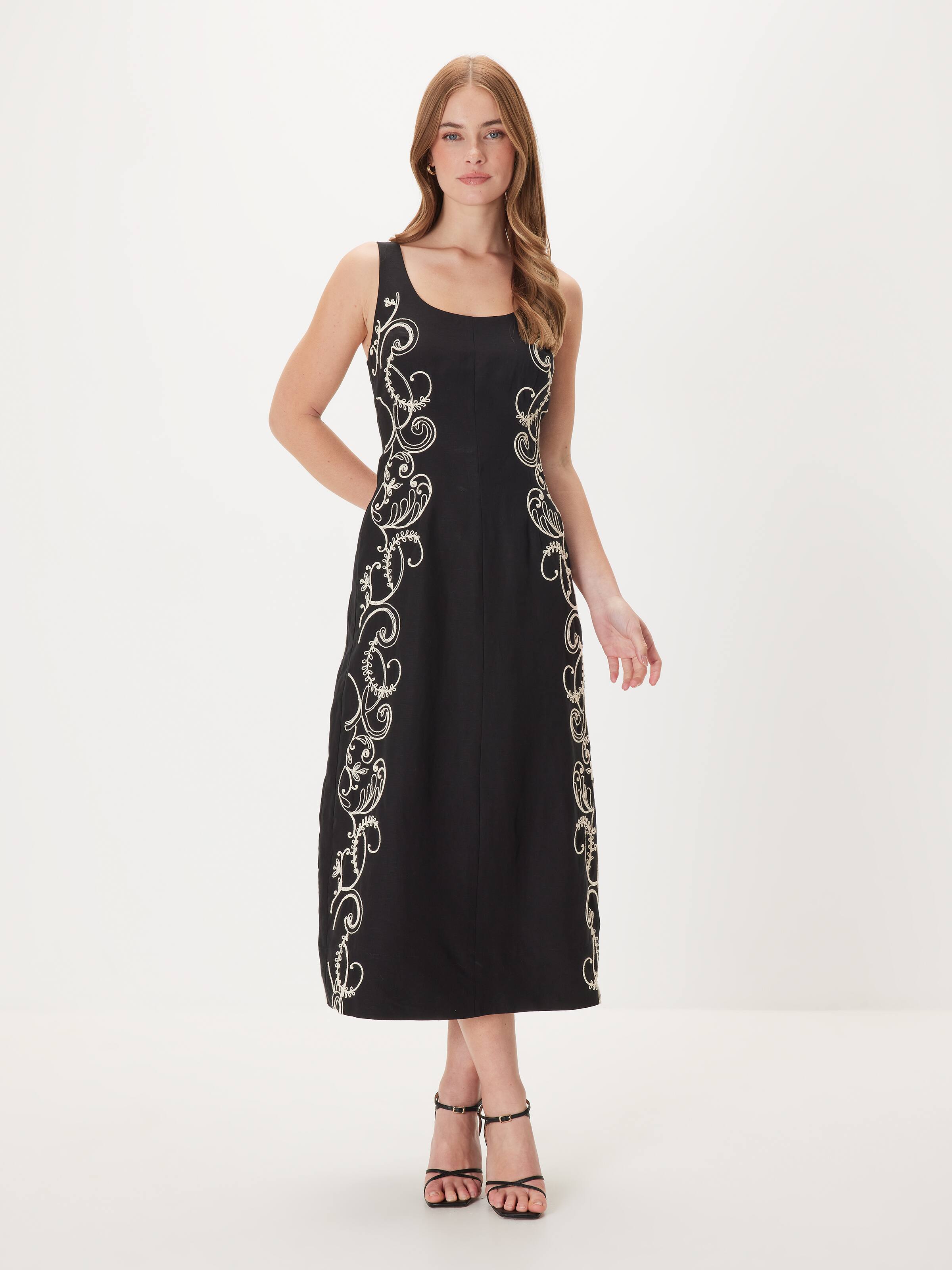 Breanna Embroidered Midi Dress