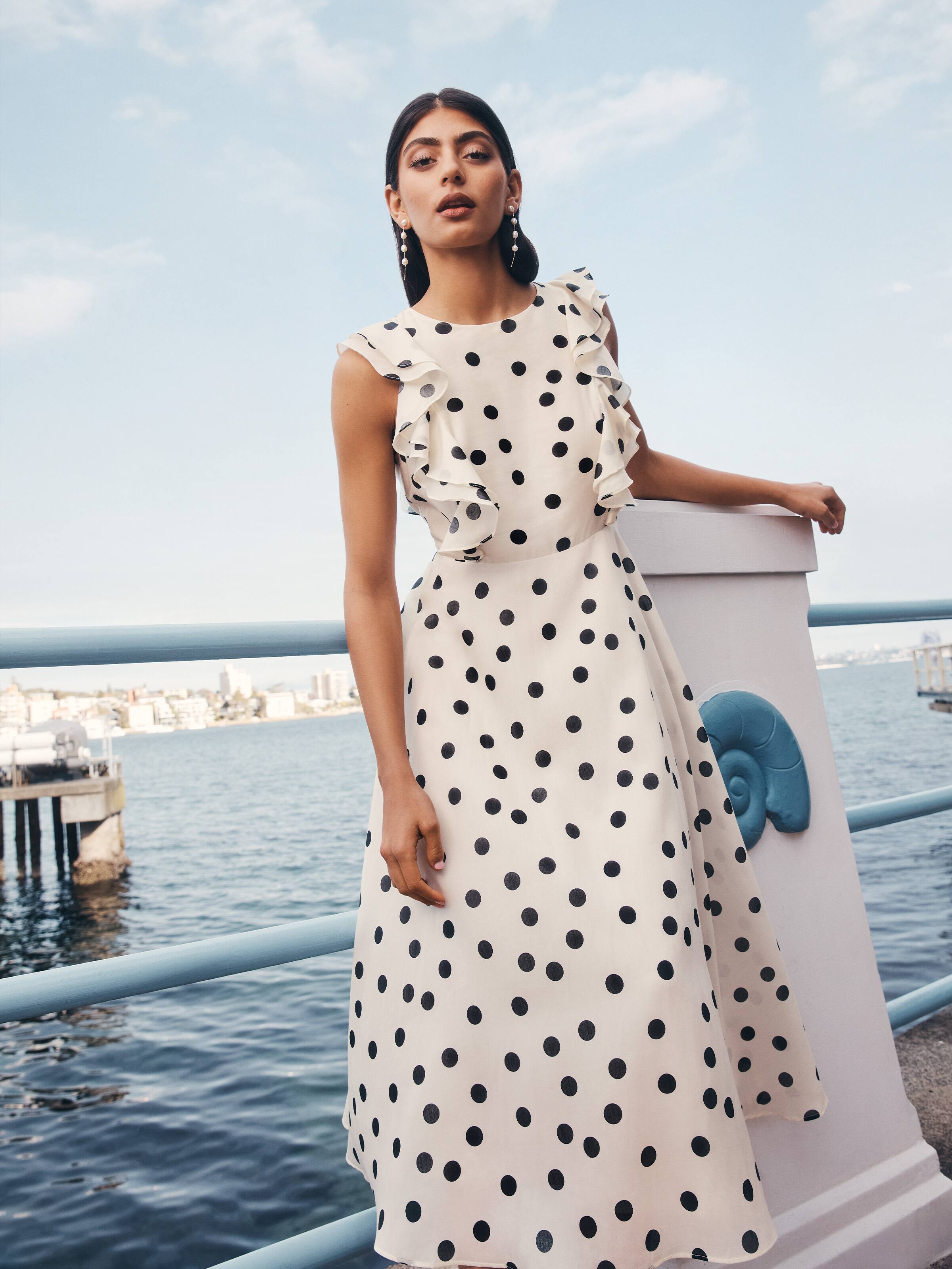 Aria Ruffle Midi Dress