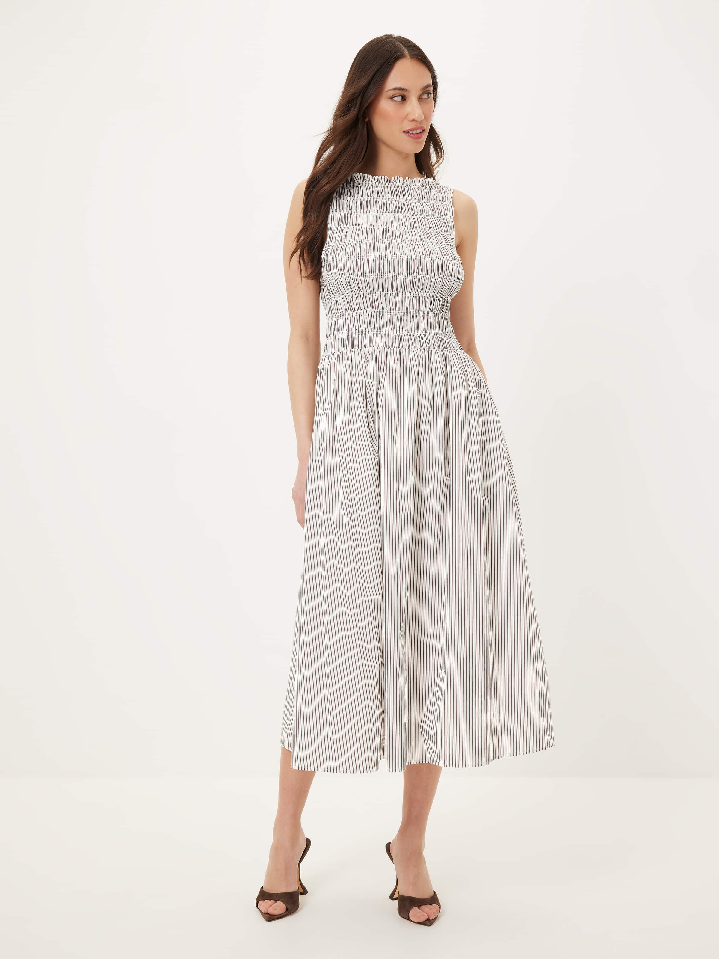 Cindy Shirred Midi Dress